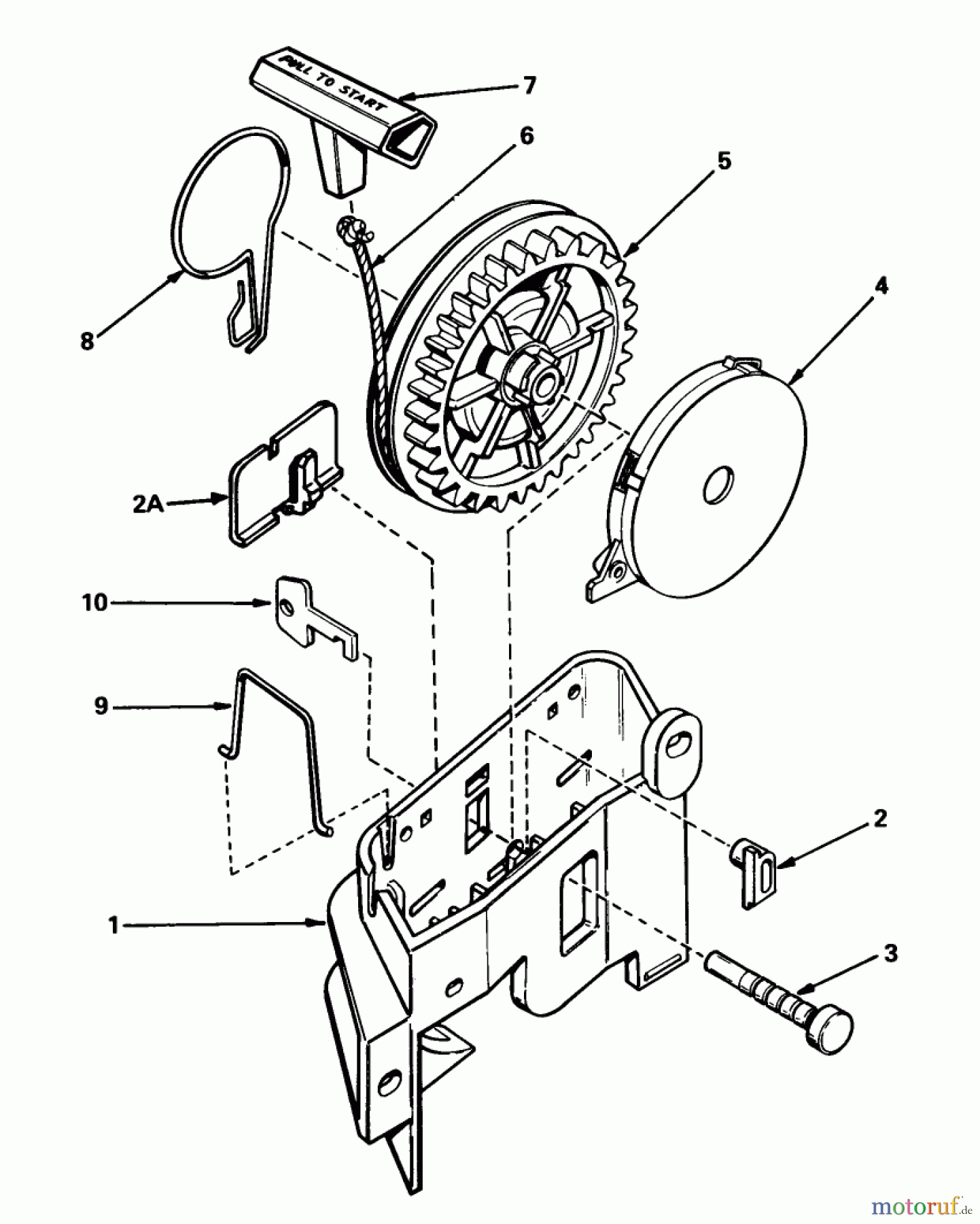 Toro Neu Mowers, Walk-Behind Seite 1 18010 - Toro Lawnmower, 1982 (2000001-2999999) REWIND STARTER NO. 590531