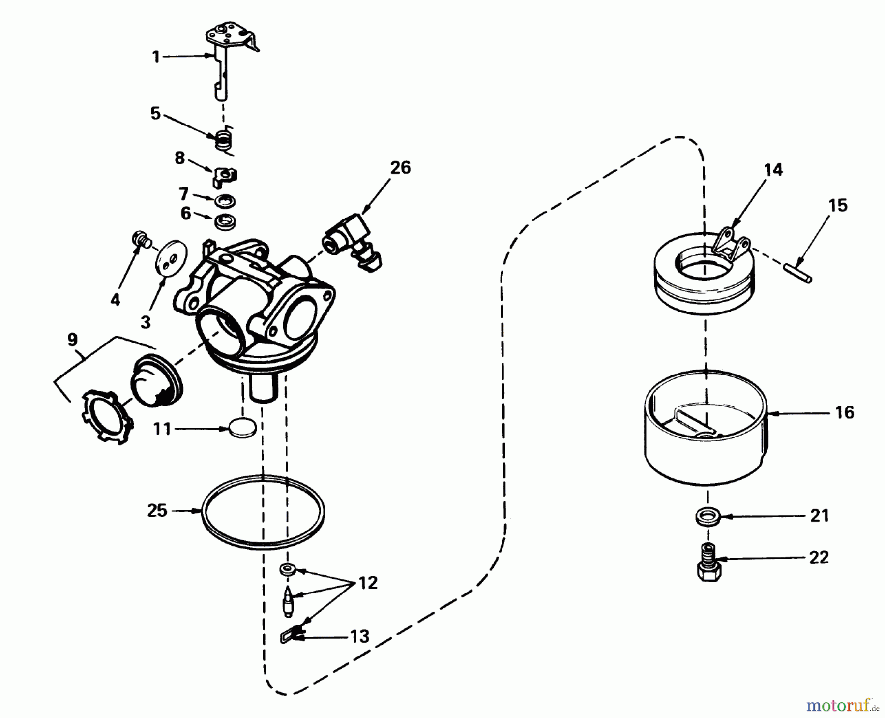 Toro Neu Mowers, Walk-Behind Seite 1 18015 - Toro Lawnmower, 1980 (0000001-0999999) CARBURETOR NO. 632050