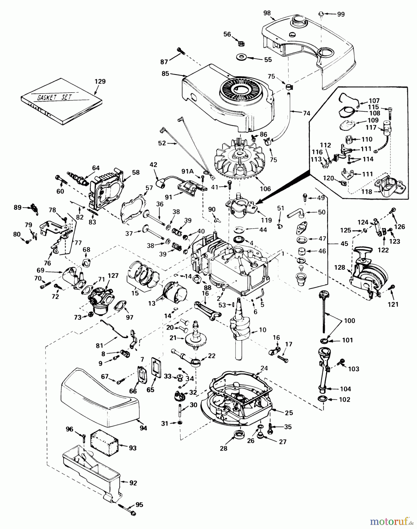 Toro Neu Mowers, Walk-Behind Seite 1 18060 - Toro Lawnmower, 1980 (0000001-0999999) ENGINE TECUMSEH MODEL NO. TNT 100-10062C