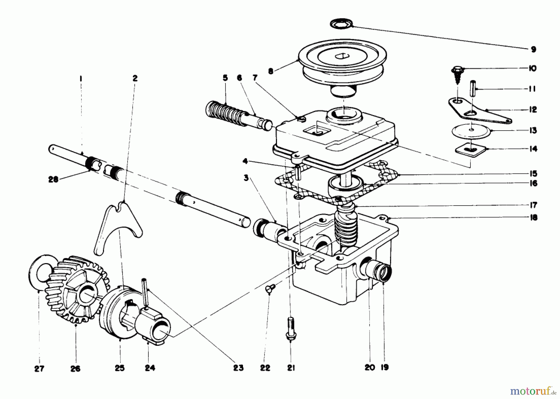  Toro Neu Mowers, Walk-Behind Seite 1 18095 - Toro Lawnmower, 1979 (9000001-9999999) GEAR CASE ASSEMBLY