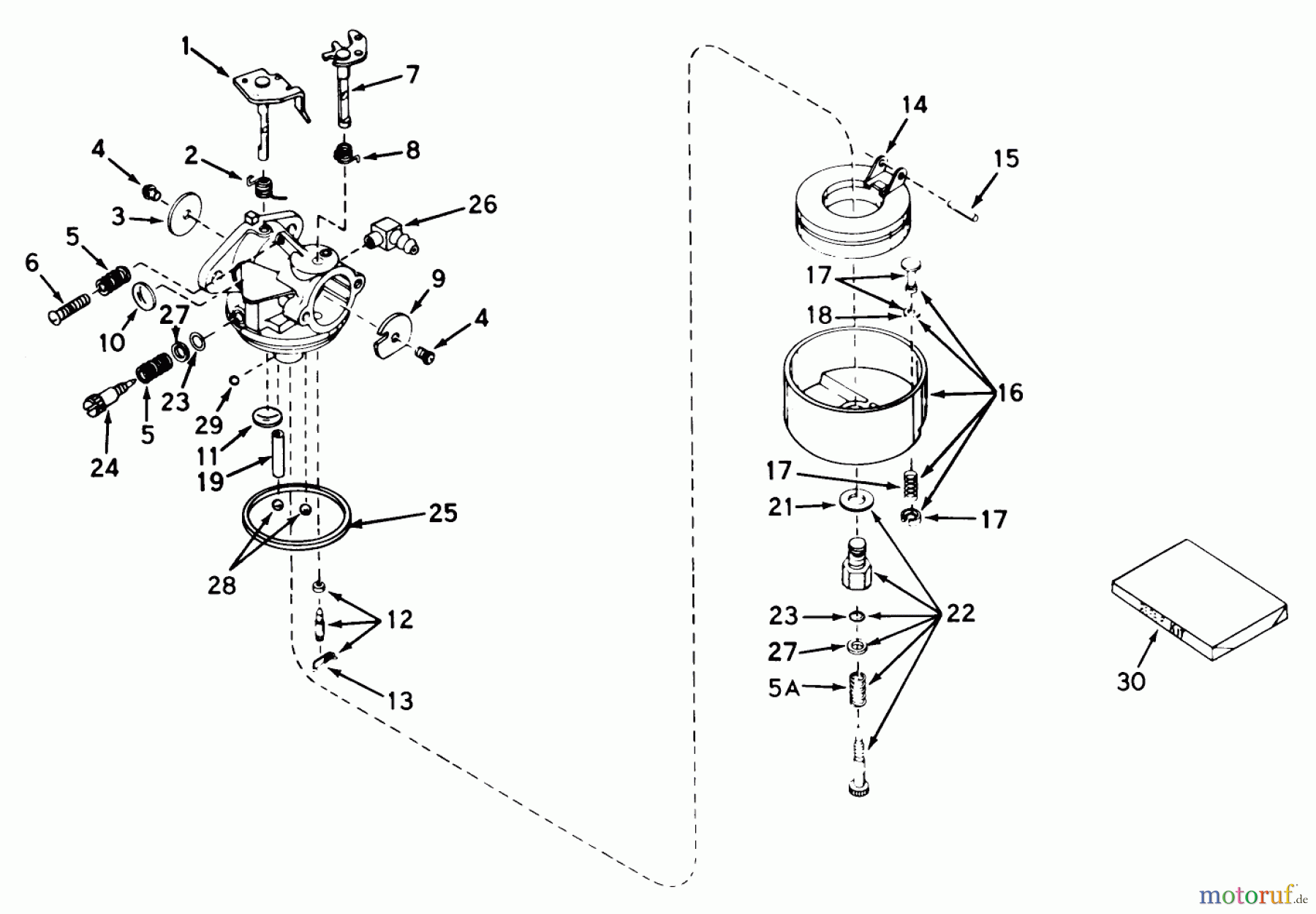  Toro Neu Mowers, Walk-Behind Seite 1 18257 - Toro Guardian Lawnmower, 1972 (2000001-2999999) CARBURETOR NO. 631581