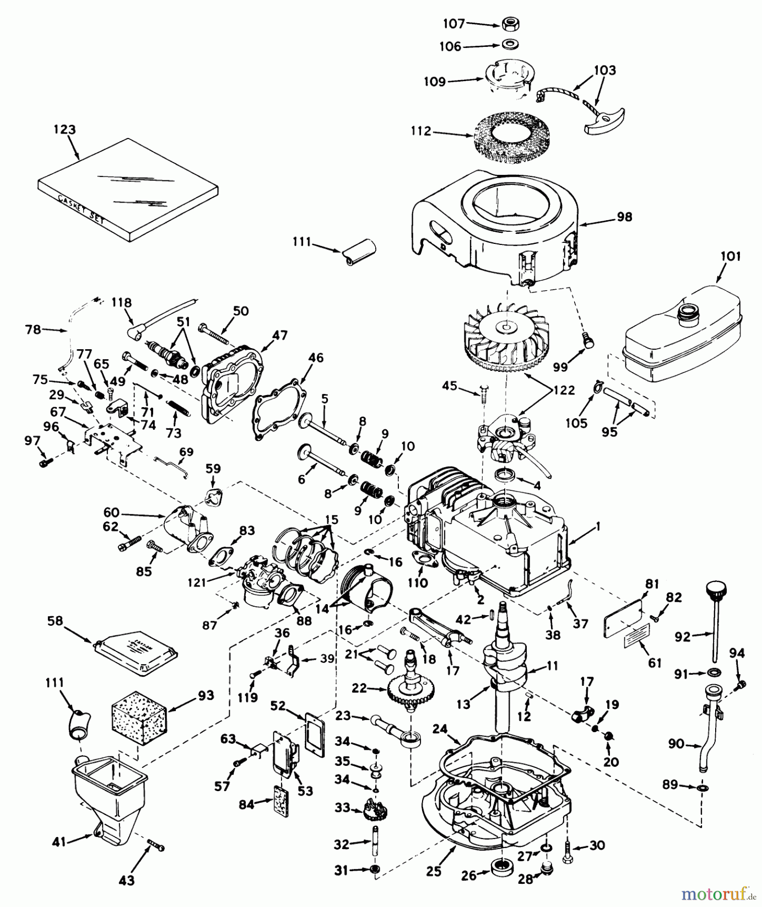  Toro Neu Mowers, Walk-Behind Seite 1 18208 - Toro Guardian Lawnmower, 1972 (2000001-2999999) ENGINE TECUMSEH MODEL NO. LAV30-30482J AND LAV30-30483J