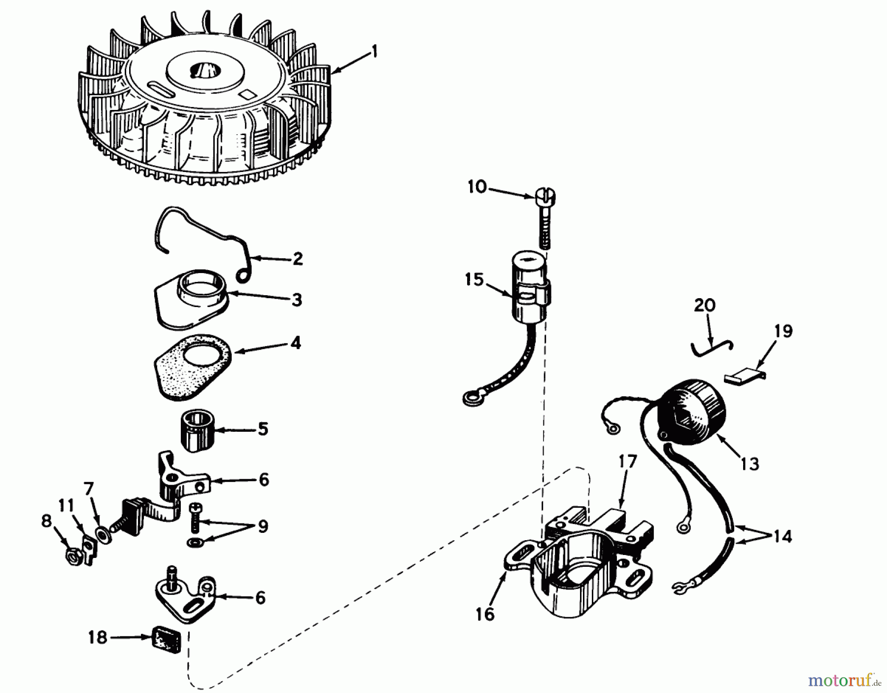  Toro Neu Mowers, Walk-Behind Seite 1 18212 - Toro Whirlwind Lawnmower, 1968 (8000001-8999999) MAGNETO NO. 610716