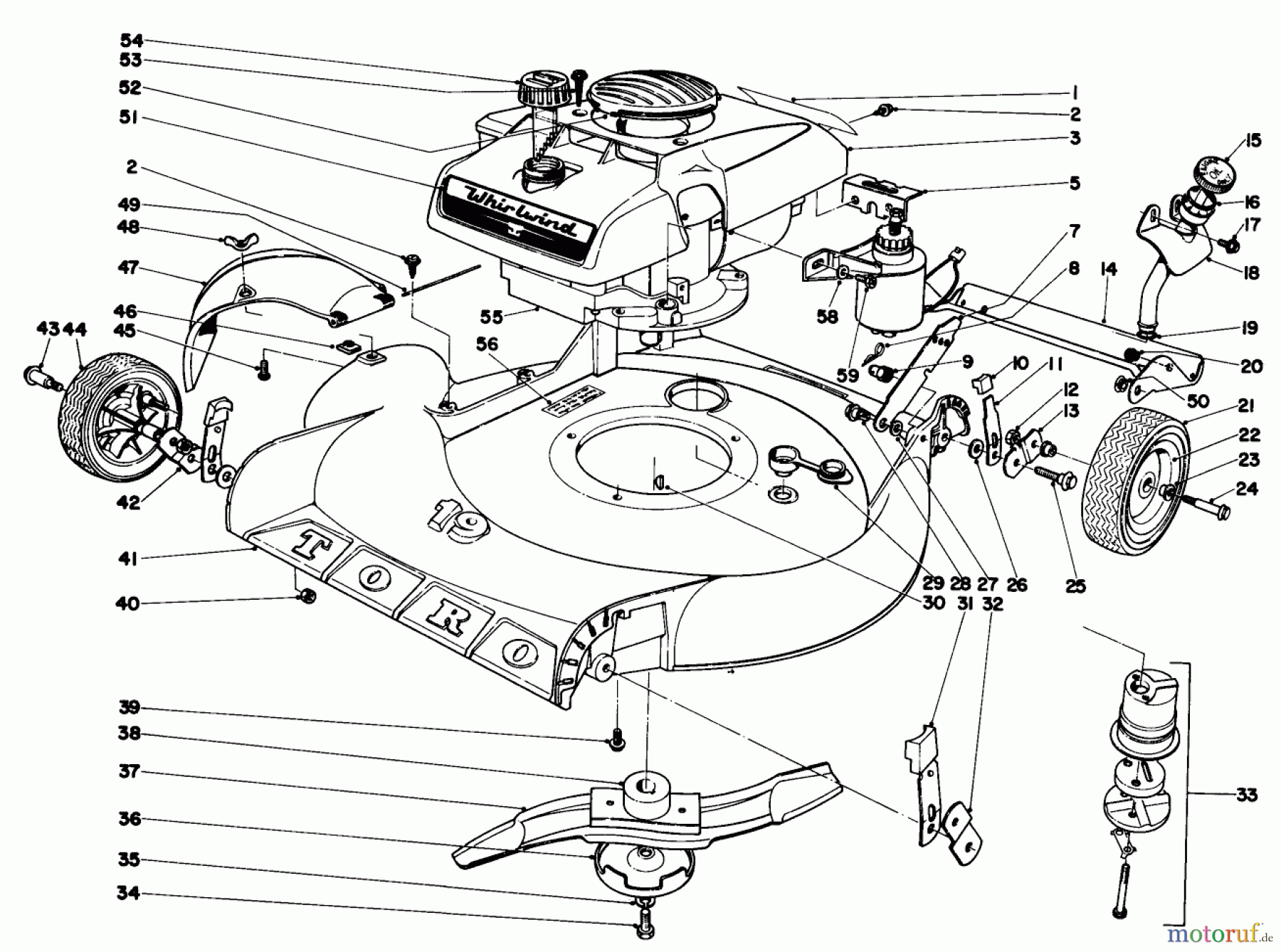  Toro Neu Mowers, Walk-Behind Seite 1 18216 - Toro Whirlwind Lawnmower, 1970 (0000001-0999999) 19