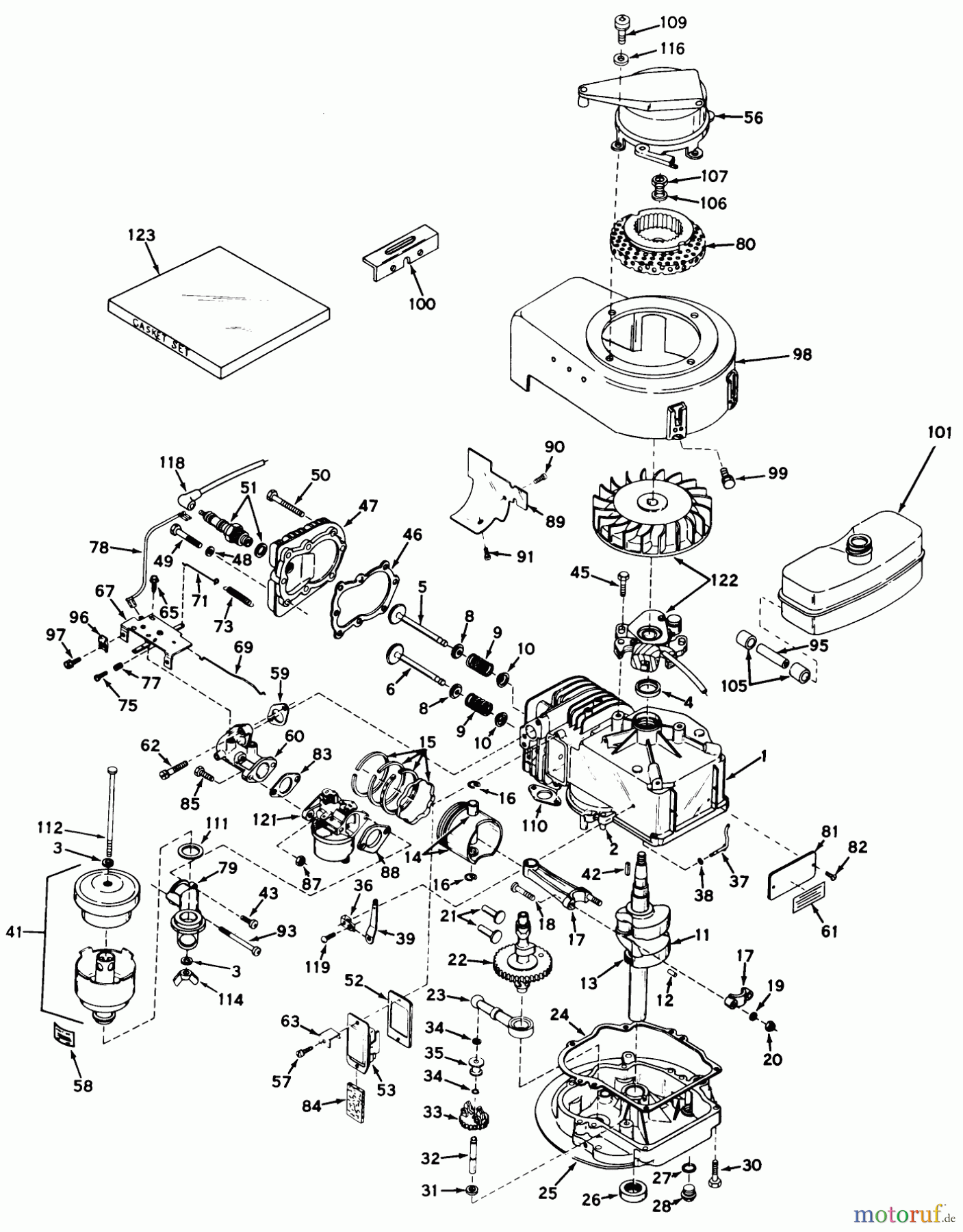 Toro Neu Mowers, Walk-Behind Seite 1 20222 - Toro Lawnmower, 1968 (8000001-8999999) ENGINE
