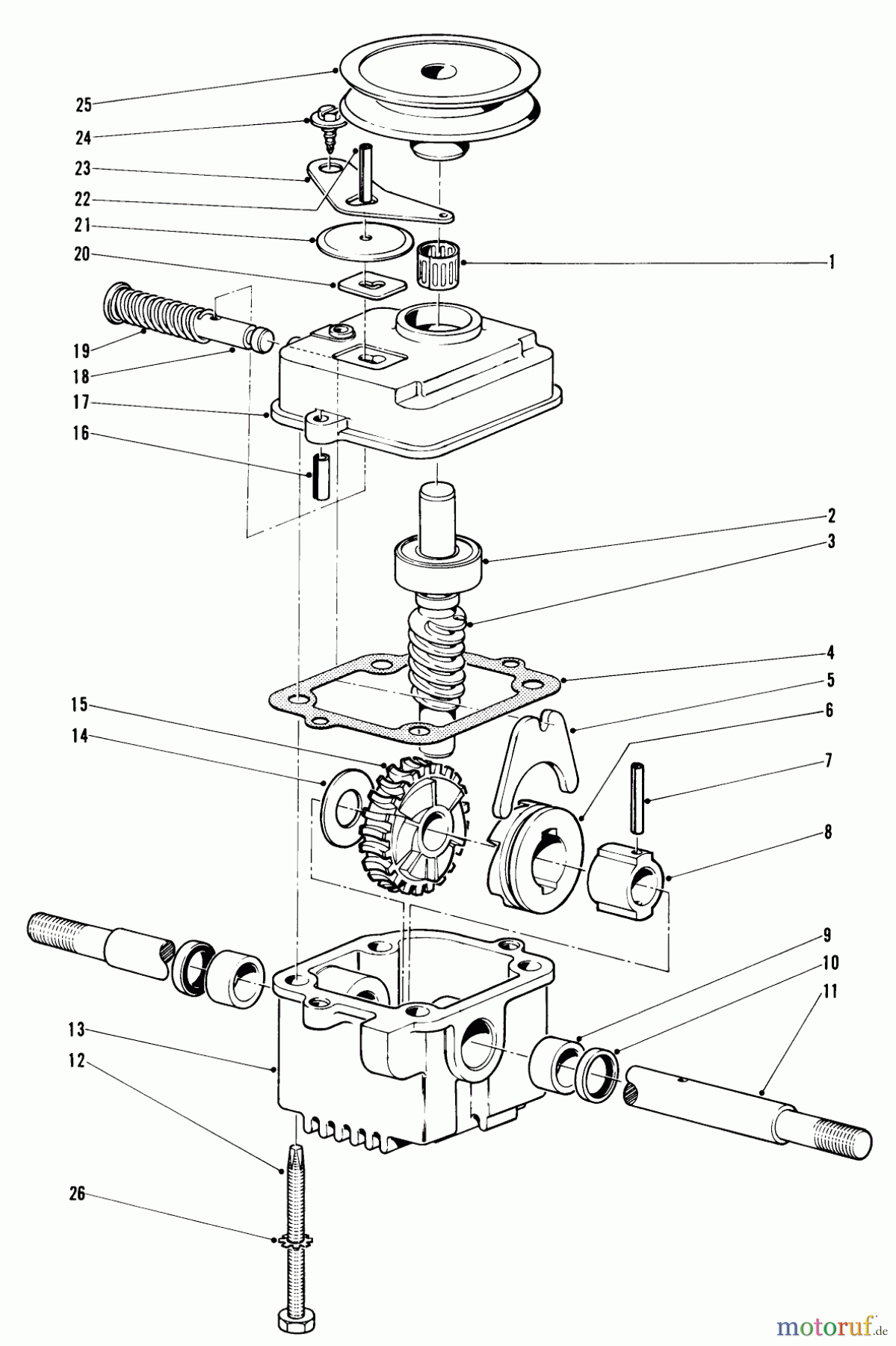  Toro Neu Mowers, Walk-Behind Seite 1 18221 - Toro Whirlwind Lawnmower, 1968 (8000001-8999999) GEAR CASE (21
