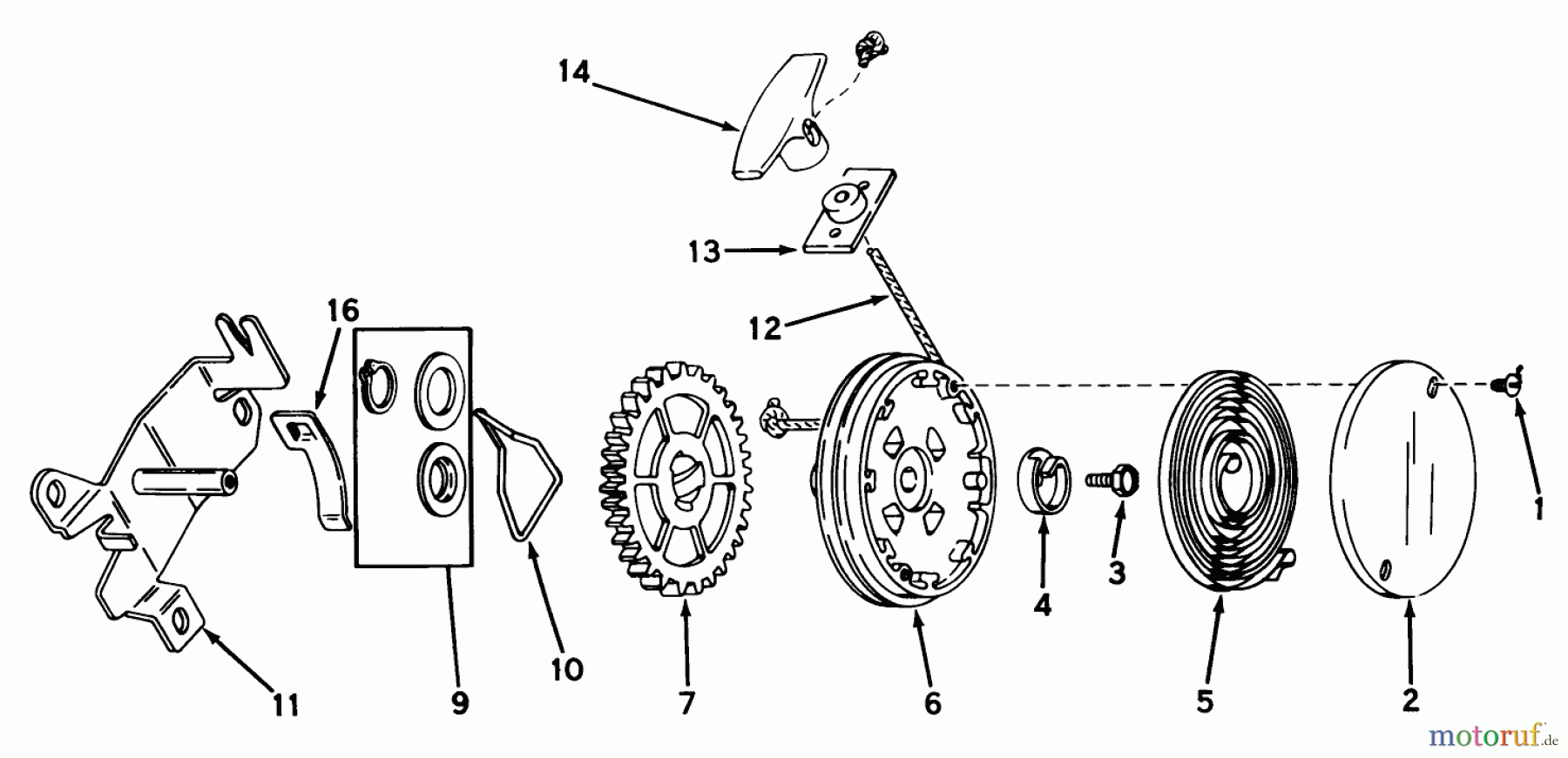  Toro Neu Mowers, Walk-Behind Seite 1 19173 - Toro Guardian Lawnmower, 1973 (3000001-3999999) REWIND STARTER NO. 590450A