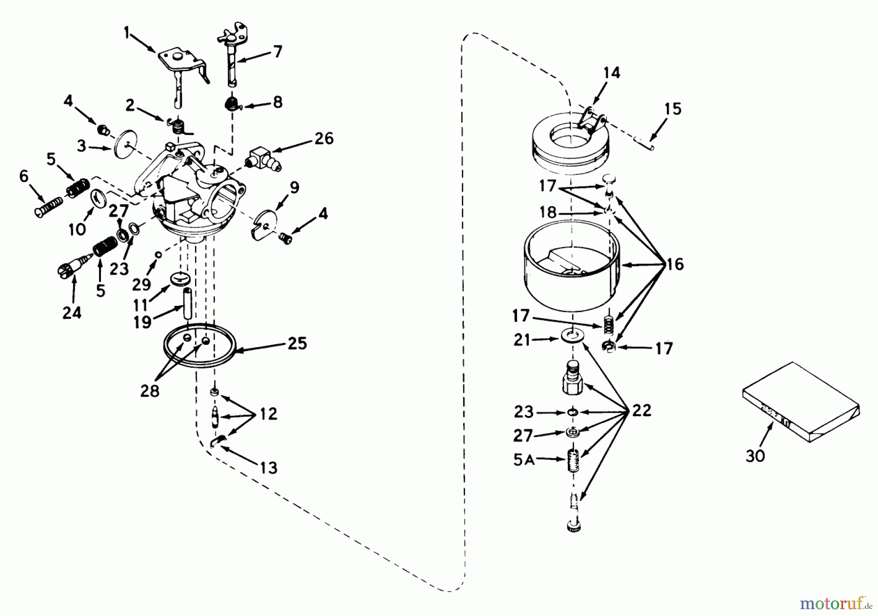 Toro Neu Mowers, Walk-Behind Seite 1 19271 - Toro Guardian Lawnmower, 1972 (2000001-2999999) CARBURETOR NO. 631581