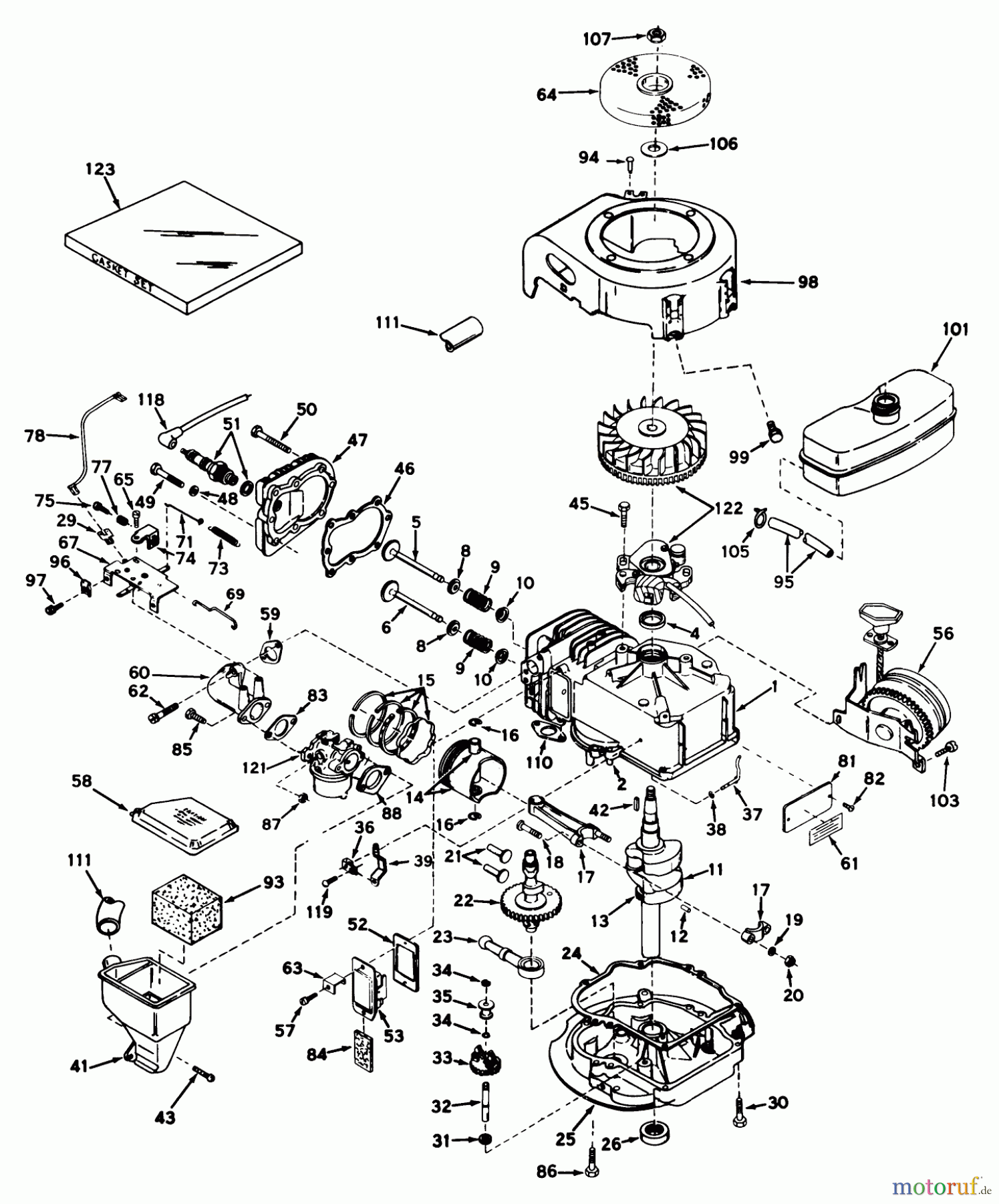  Toro Neu Mowers, Walk-Behind Seite 1 19271 - Toro Guardian Lawnmower, 1972 (2000001-2999999) ENGINE TECUMSEH MODEL NO. LAV35-40646J