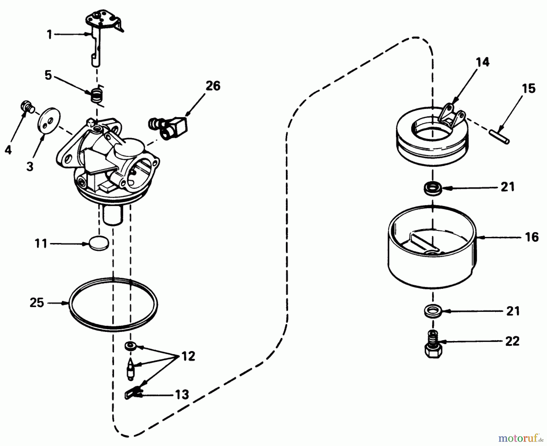  Toro Neu Mowers, Walk-Behind Seite 1 19477 - Toro Guardian Lawnmower, 1977 (7000001-7999999) CARBURETOR NO. 631784A