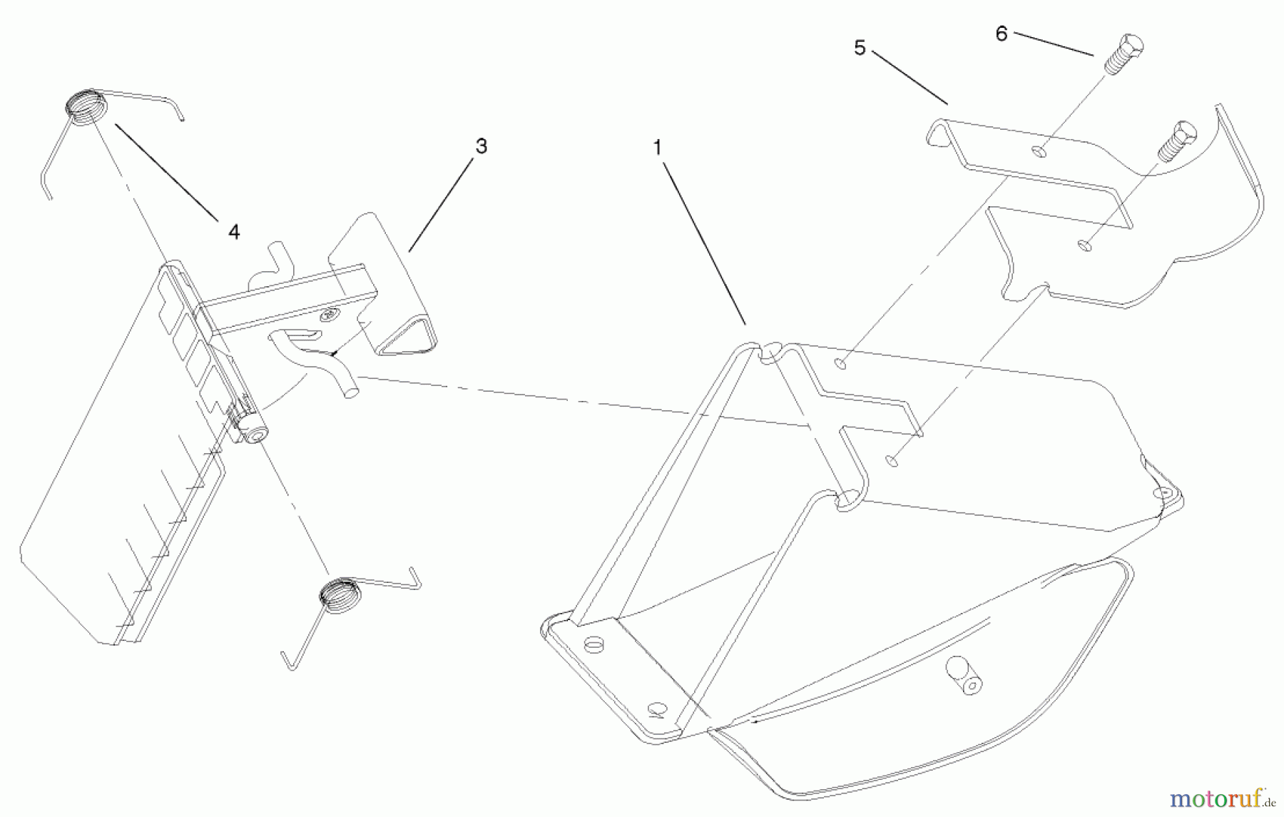  Toro Neu Mowers, Walk-Behind Seite 1 20021 (R-21S1B) - Toro Recycler Mower, R-21S1B, 2001 (210000001-210999999) DISCHARGE CHUTE ASSEMBLY (MODEL 20021 ONLY)
