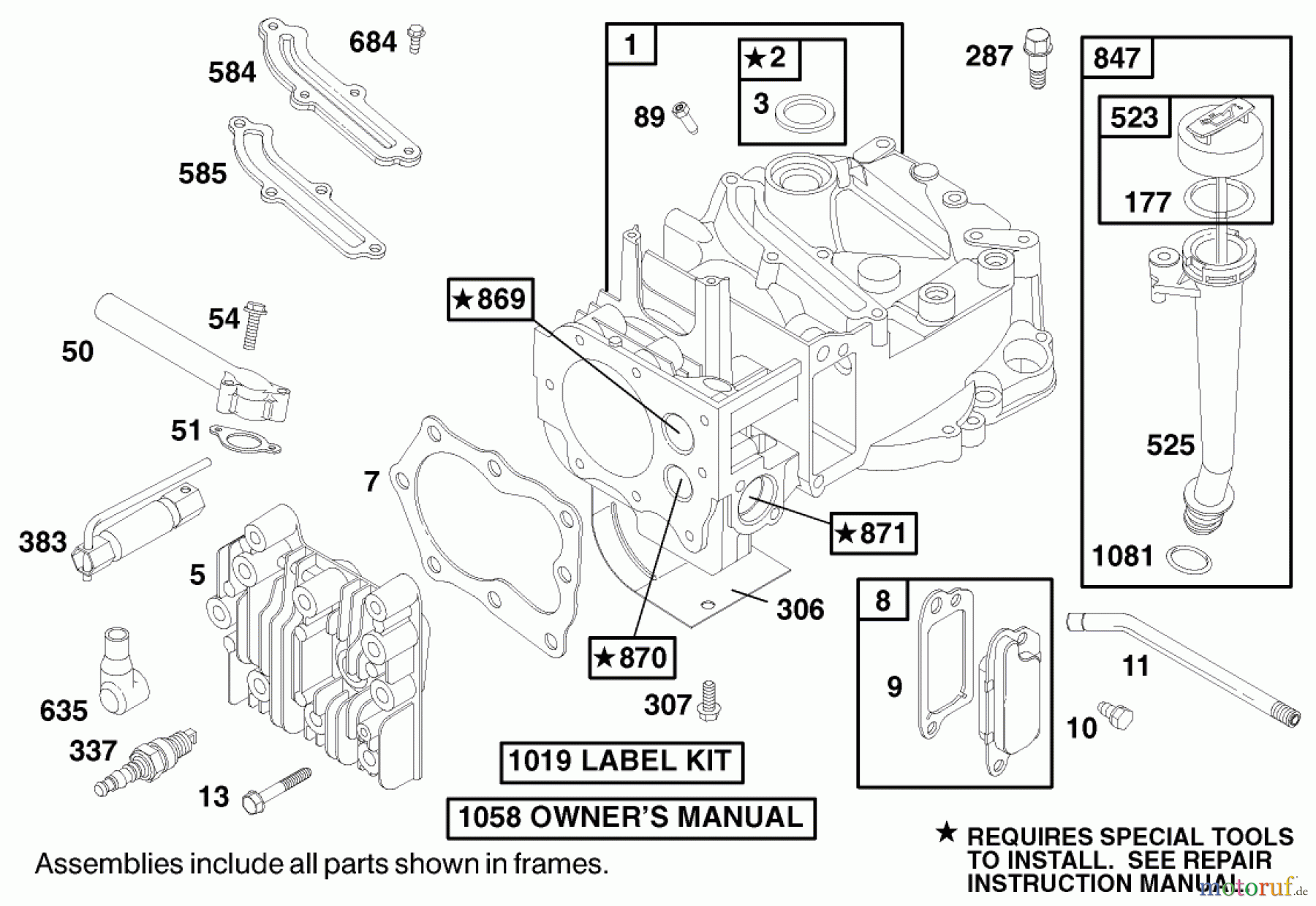 Toro Neu Mowers, Walk-Behind Seite 1 20025 - Toro Recycler Mower, With Bag, 1999 (9900001-9999999) ENGINE BRIGGS & STRATTON MODEL 12J802-2368-E1 #1