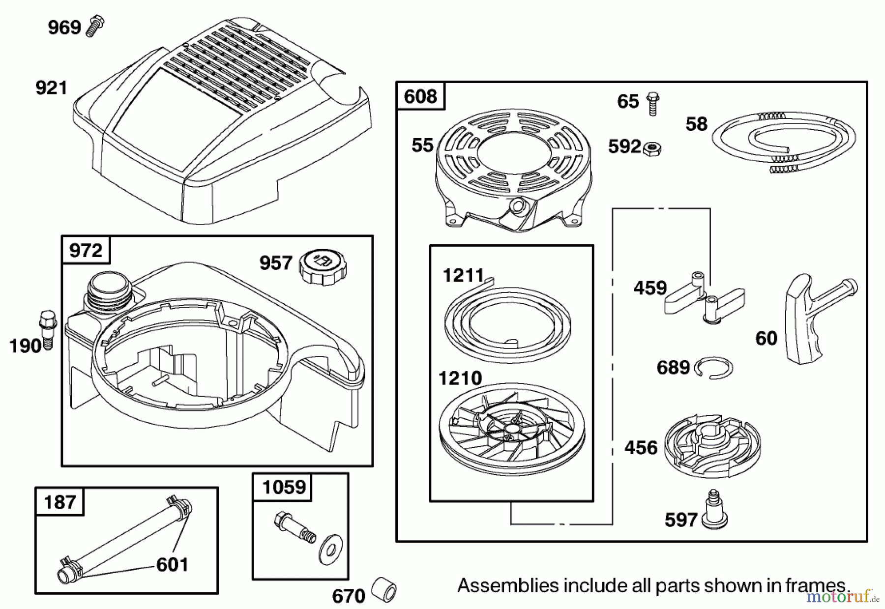  Toro Neu Mowers, Walk-Behind Seite 1 20028 - Toro Recycler Mower, 2001 (210000001-210999999) ENGINE BRIGGS & STRATTON MODEL 12J802-2369-B1 #6