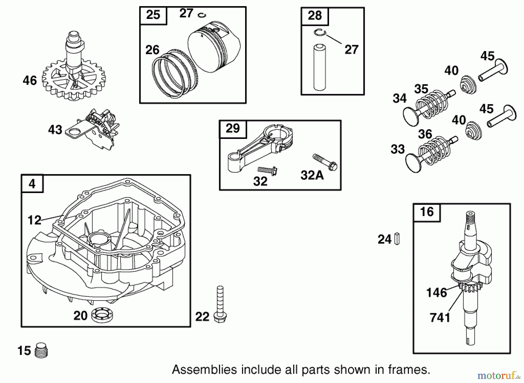 Toro Neu Mowers, Walk-Behind Seite 1 20030 (SR-21P) - Toro Super Recycler Mower, SR-21P, 2001 (210000001-210999999) CRANKSHAFT ASSEMBLY BRIGGS AND STRATTON MODEL 12H802-1776-B1