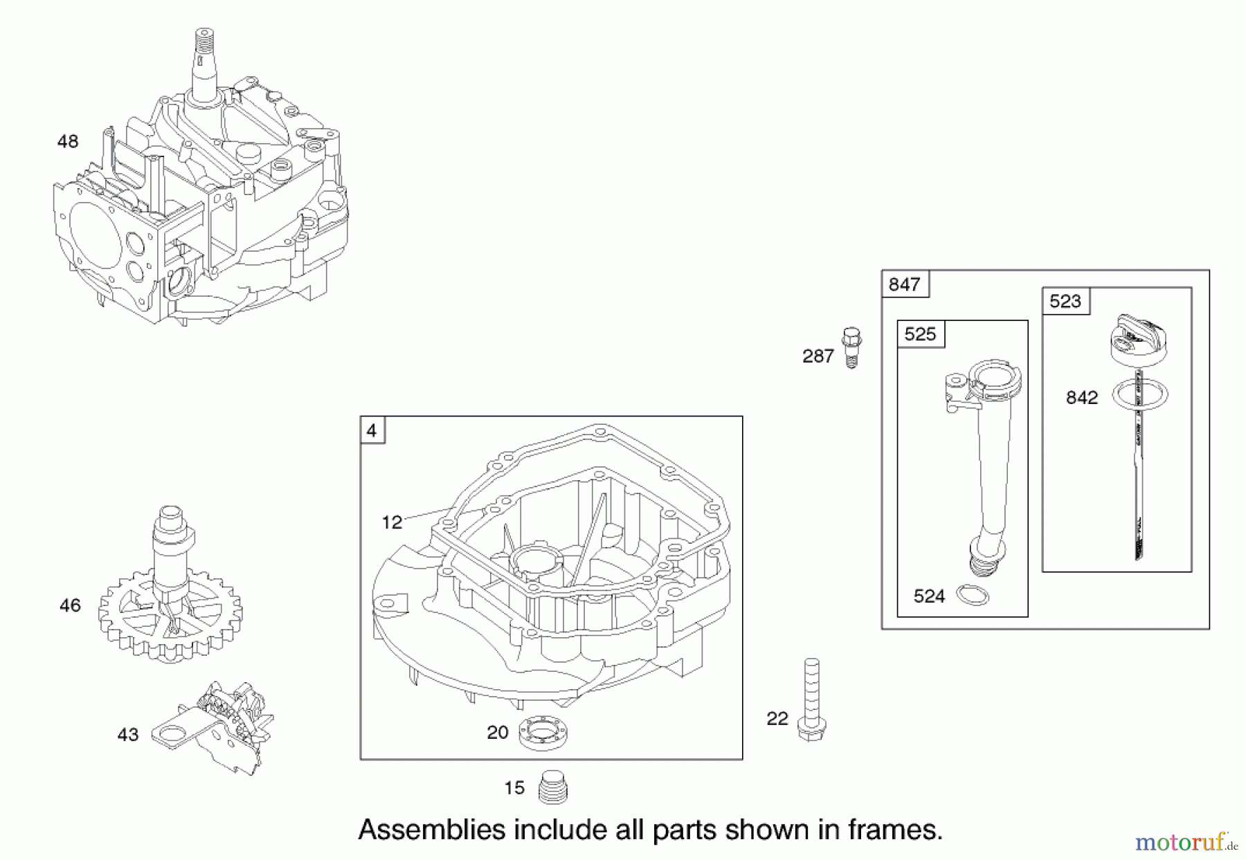  Toro Neu Mowers, Walk-Behind Seite 1 20037 - Toro Super Recycler Mower with Bag, 2002 (220000001-220999999) CRANKCASE ASSEMBLY ENGINE BRIGGS AND STRATTON MODEL 124K02-0110-B1