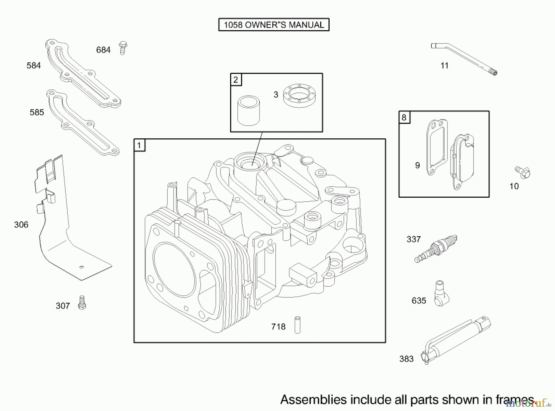Toro Neu Mowers, Walk-Behind Seite 1 20038 - Toro Super Recycler Mower with Bag, 2003 (230000001-230999999) CYLINDER ASSEMBLY BRIGGS AND STRATTON MODEL 122602-0111-E1