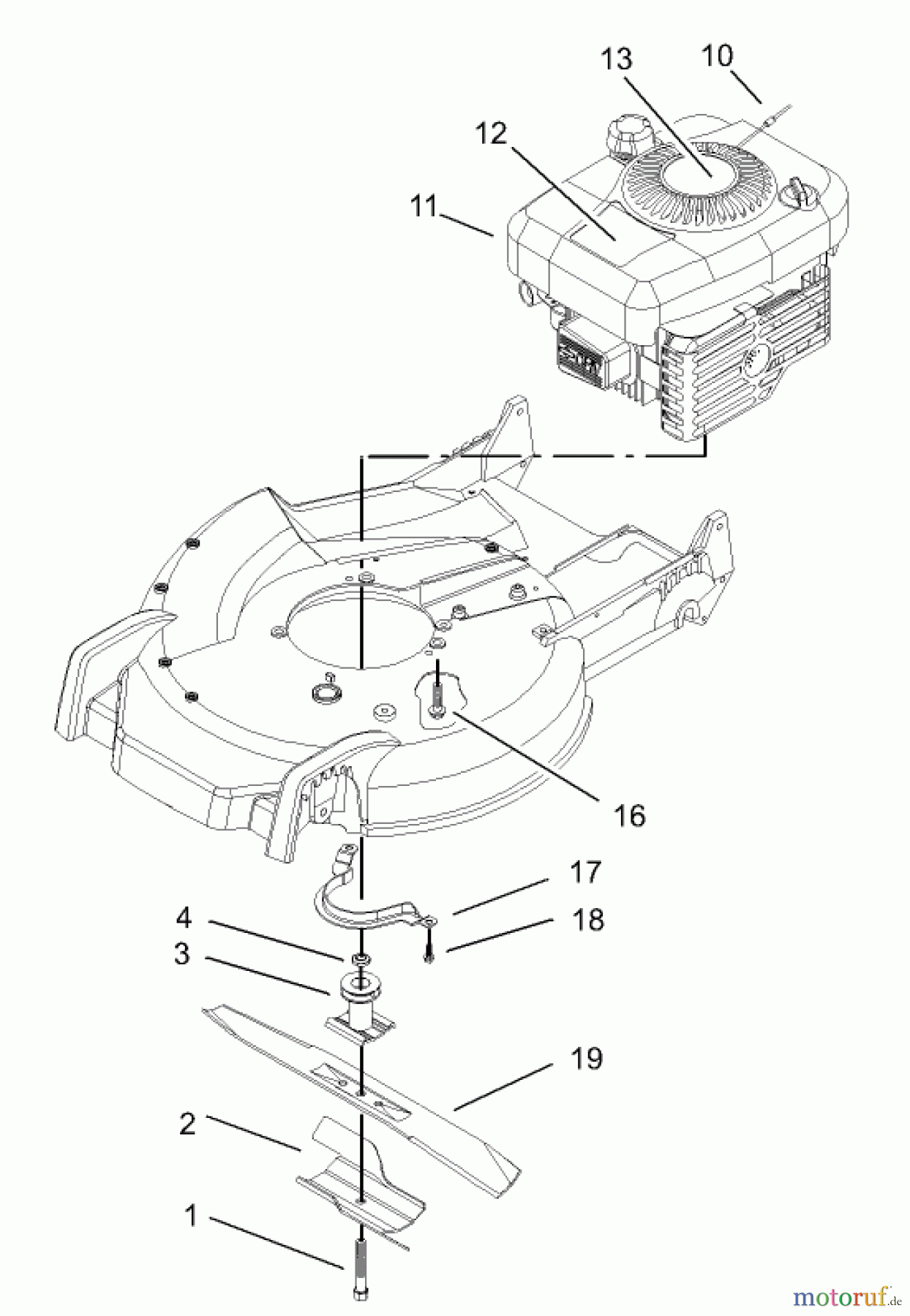  Toro Neu Mowers, Walk-Behind Seite 1 20038 - Toro Super Recycler Mower with Bag, 2003 (230000001-230999999) ENGINE ASSEMBLY
