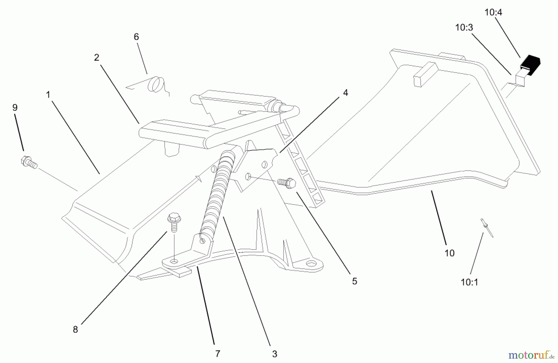  Toro Neu Mowers, Walk-Behind Seite 1 20038 - Toro Super Recycler Mower with Bag, 2003 (230000001-230999999) REAR BAG DISCHARGE CHUTE ASSEMBLY