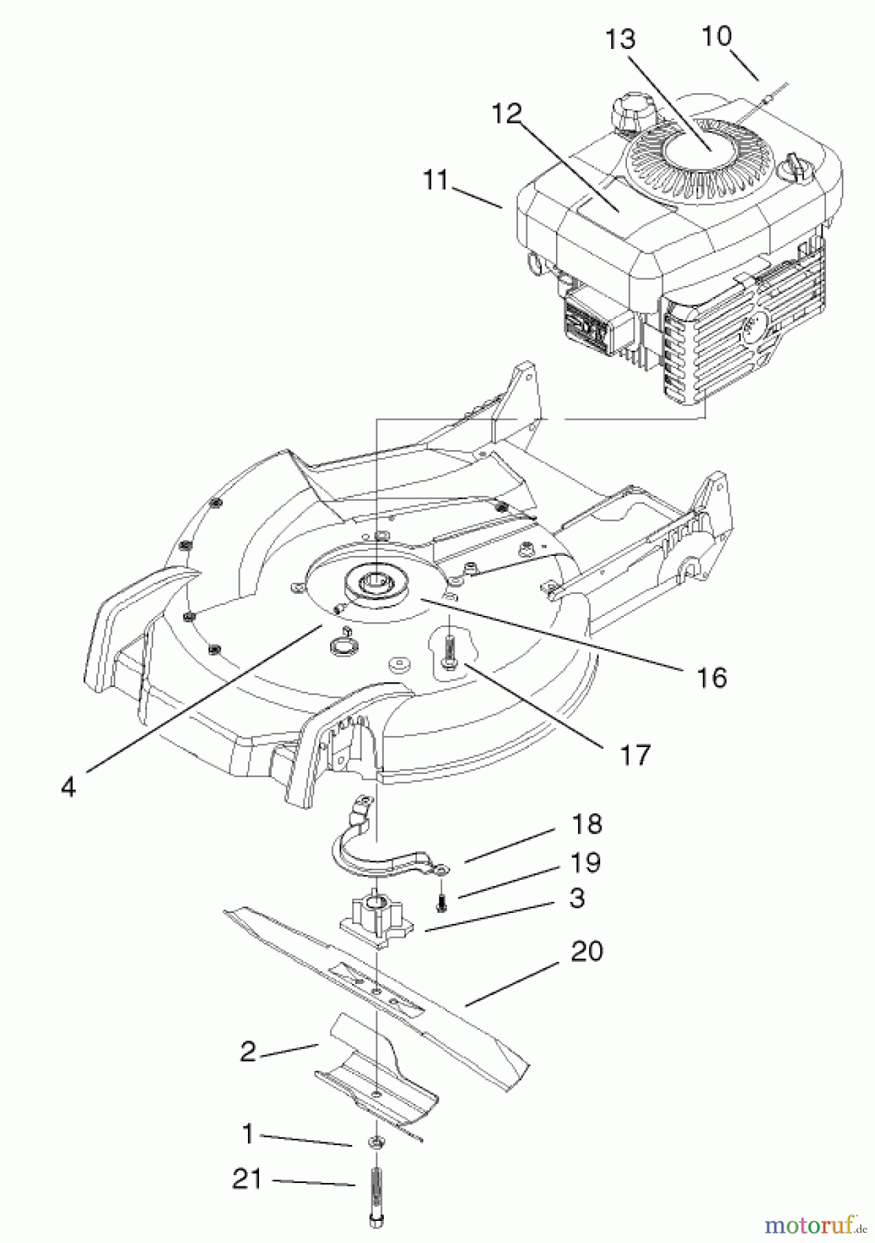 Toro Neu Mowers, Walk-Behind Seite 1 20039 - Toro Super Recycler Mower with Bag, 2002 (220000001-220999999) ENGINE ASSEMBLY