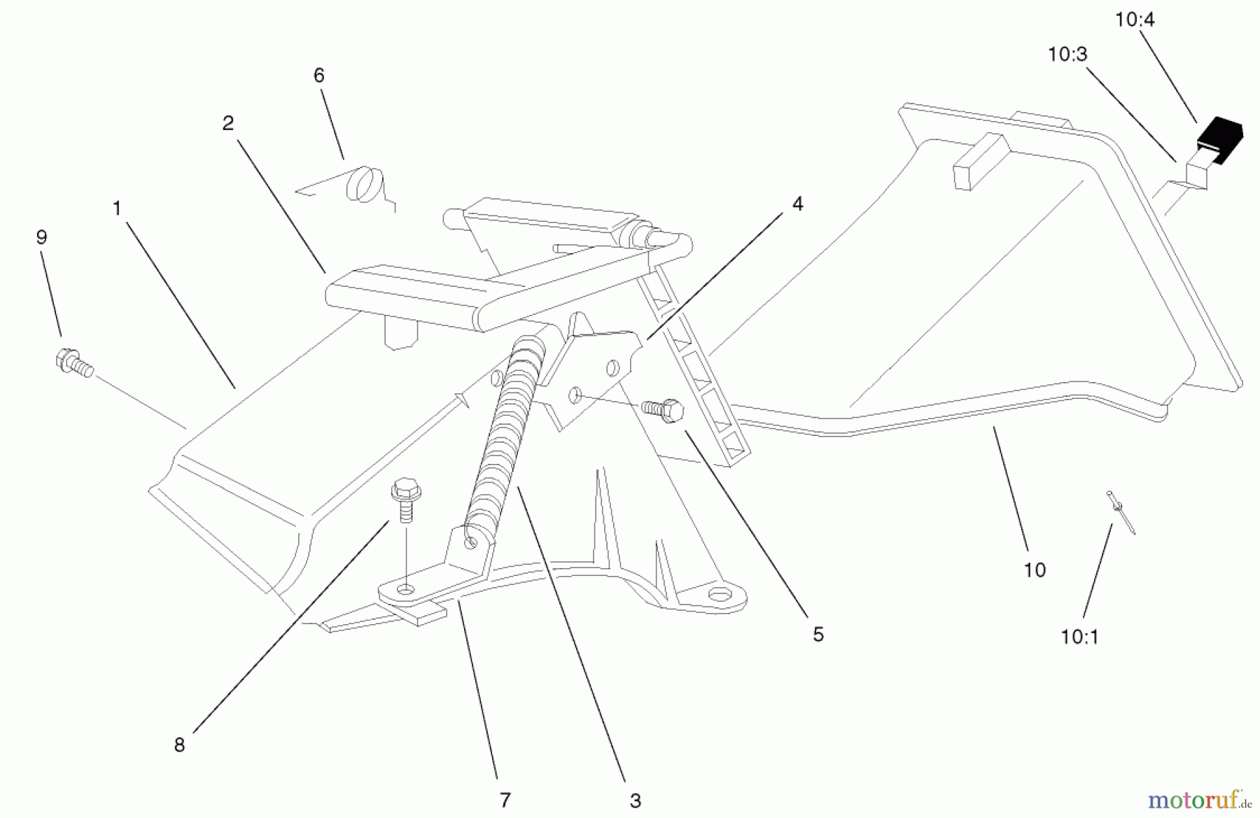 Toro Neu Mowers, Walk-Behind Seite 1 20039 - Toro Super Recycler Mower with Bag, 2002 (220000001-220999999) REAR BAG DISCHARGE CHUTE ASSEMBLY