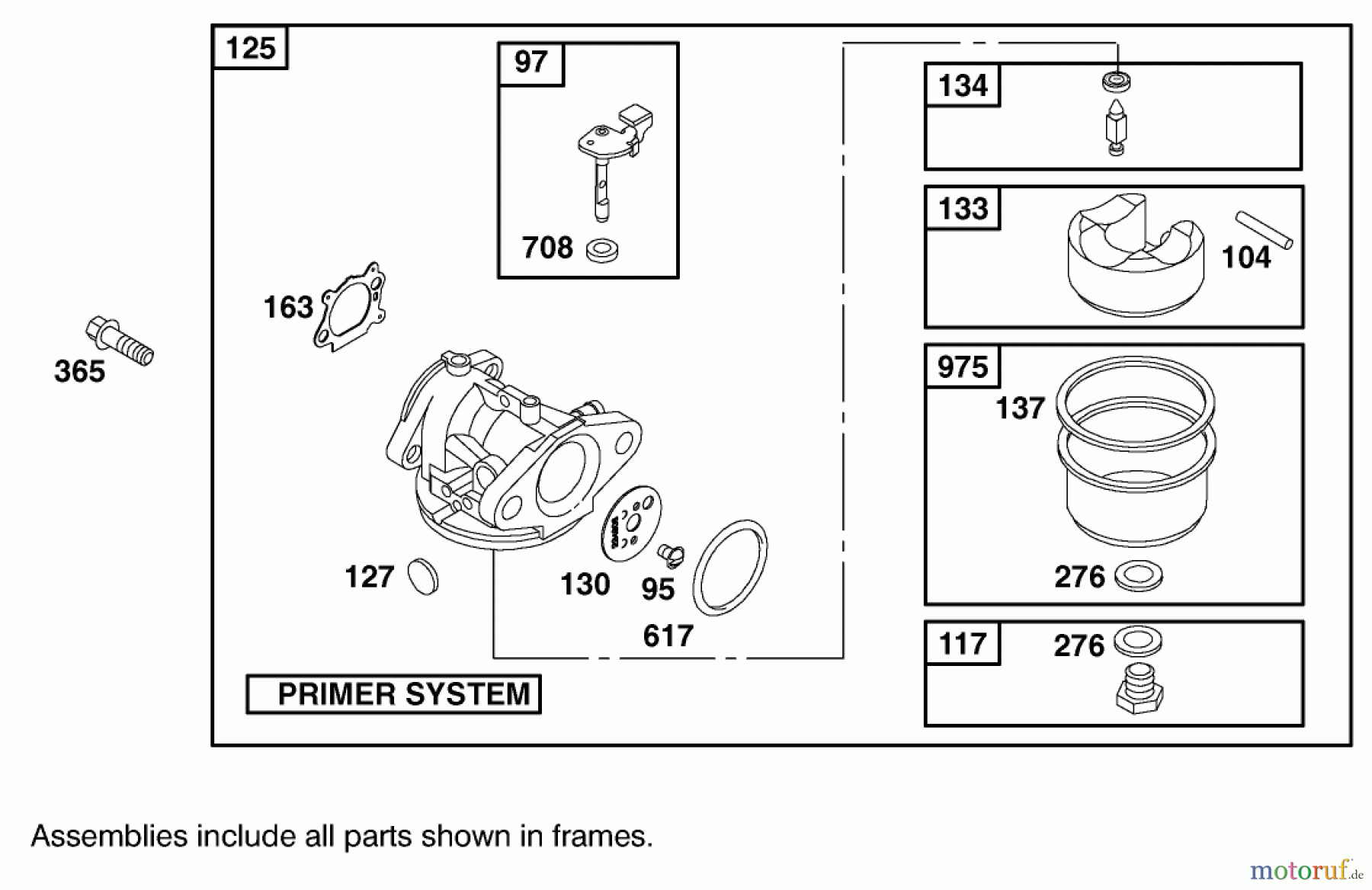 Toro Neu Mowers, Walk-Behind Seite 1 20045 (SR-21SE) - Toro Super Recycler Mower, SR-21SE, 2001 (210000001-210999999) CARBURETOR ASSEMBLY BRIGGS AND STRATTON MODEL 12H807-1775-E1