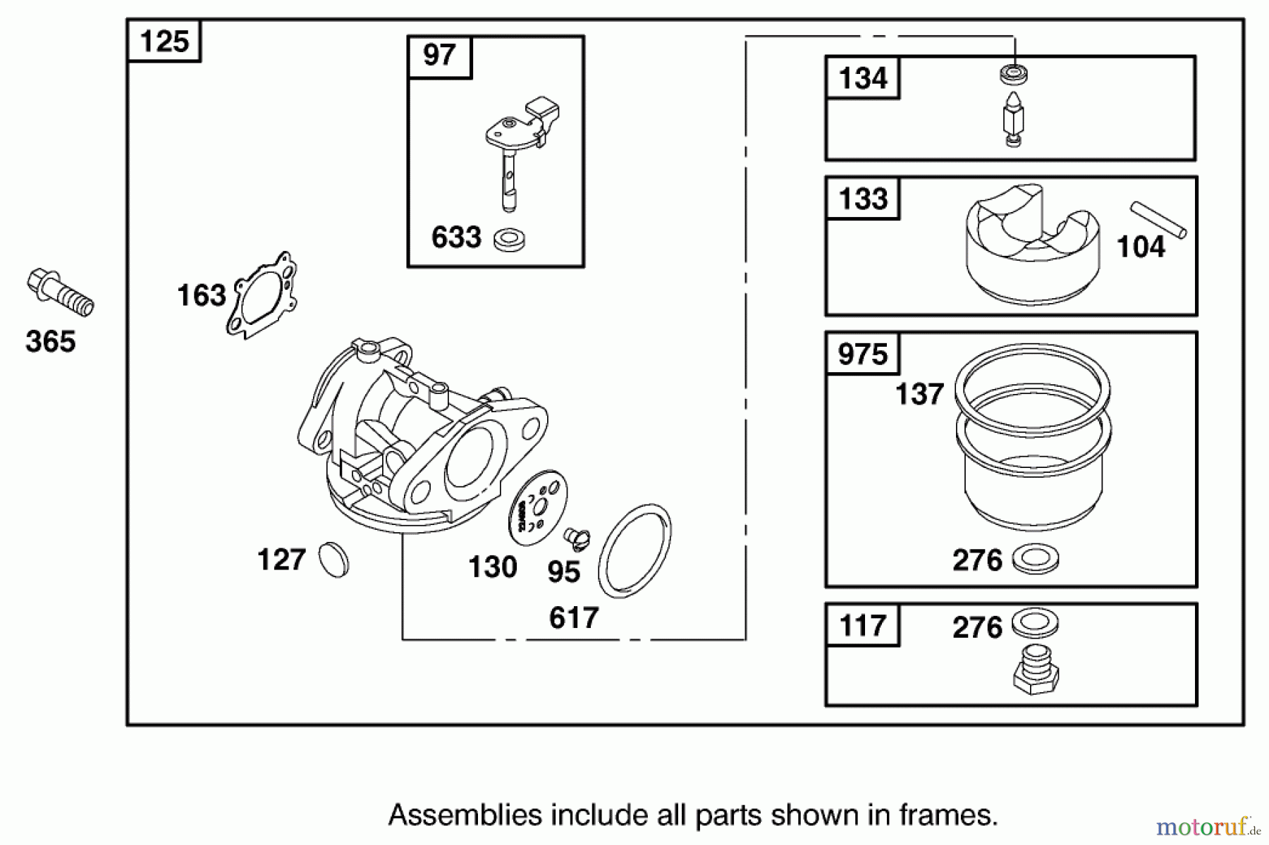  Toro Neu Mowers, Walk-Behind Seite 1 20048 (SR-21SE) - Toro Super Recycler Mower, SR-21SE, 2001 (210000001-210999999) CARBURETOR OVERHAUL KIT ASSEMBLY BRIGGS AND STRATTON MODEL 12J805-2370-B1