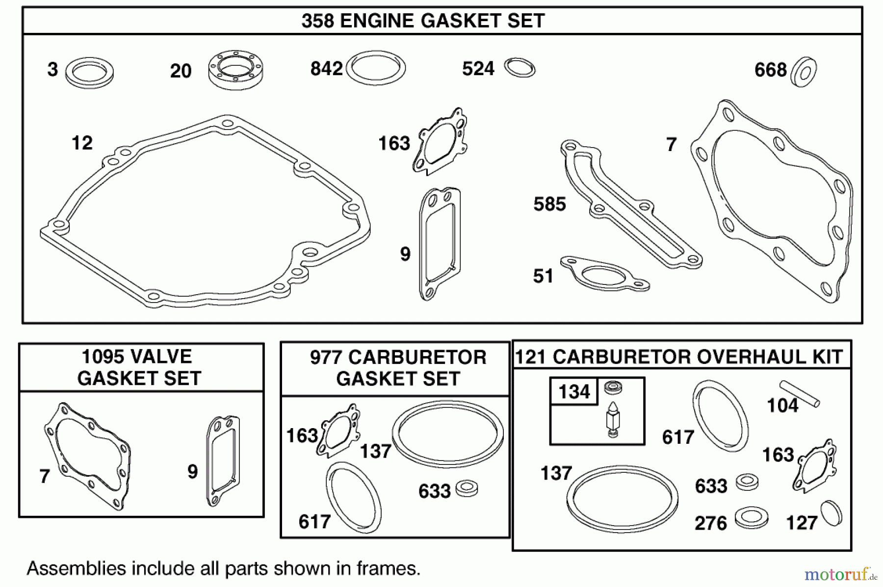 Toro Neu Mowers, Walk-Behind Seite 1 20048 (SR-21SE) - Toro Super Recycler Mower, SR-21SE, 2001 (210000001-210999999) GASKET KITS BRIGGS AND STRATTON MODEL 12J805-2370-B1