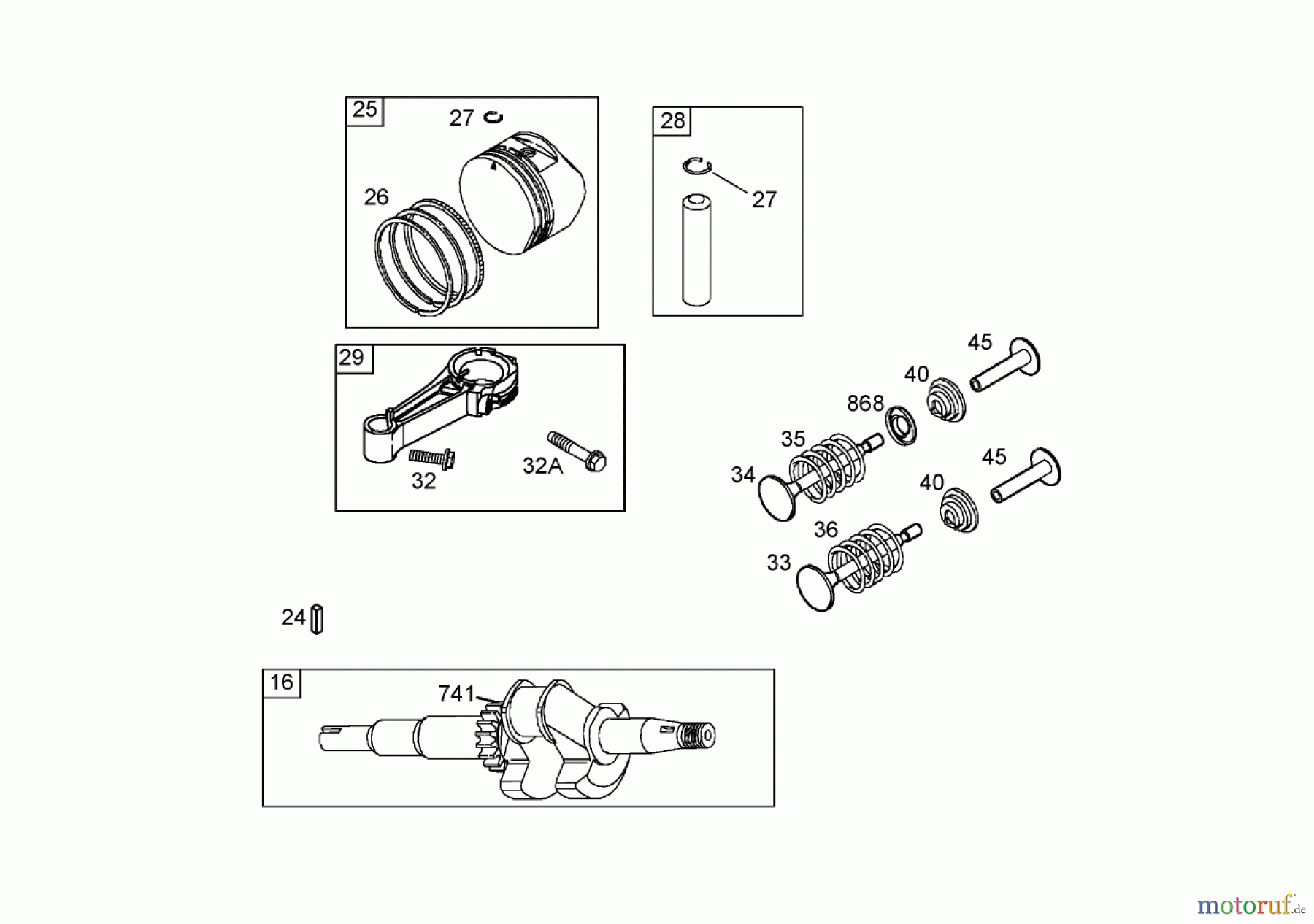 Toro Neu Mowers, Walk-Behind Seite 1 20054 - Toro Super Recycler Lawn Mower, 2006 (260000001-260999999) CRANKSHAFT ASSEMBLY BRIGGS AND STRATTON 125K02-0189-E1