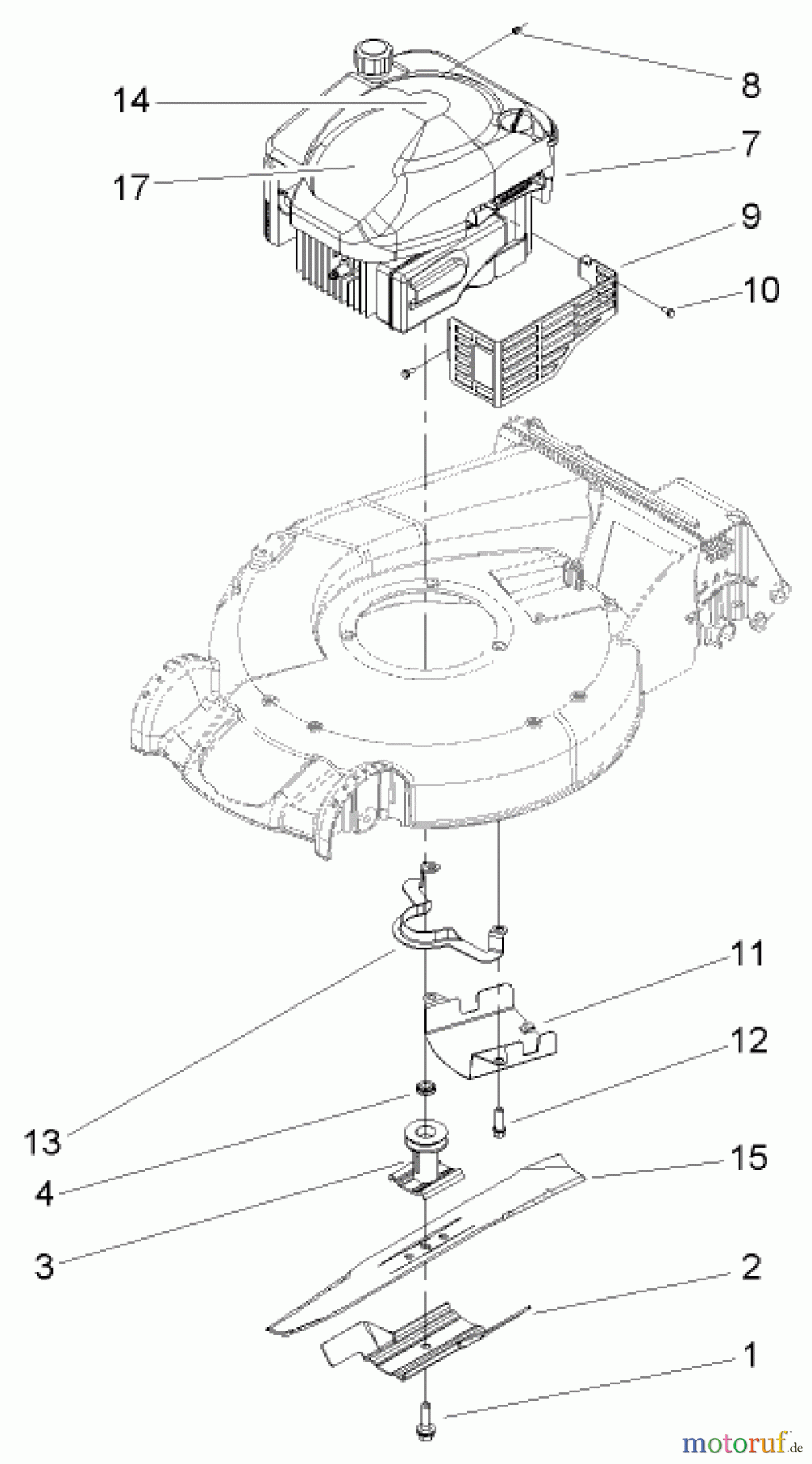 Toro Neu Mowers, Walk-Behind Seite 1 20055 - Toro Super Recycler Lawn Mower, 2006 (260000001-260999999) ENGINE ASSEMBLY
