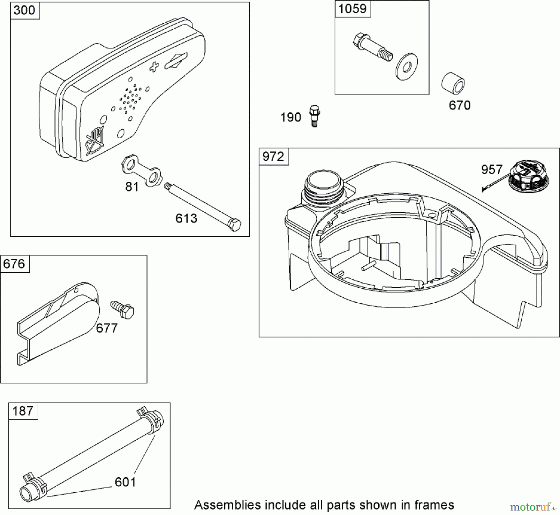  Toro Neu Mowers, Walk-Behind Seite 1 20055 - Toro Super Recycler Lawn Mower, 2007 (270000001-270999999) MUFFLER AND FUEL TANK ASSEMBLY BRIGGS AND STRATTON 126T02-0206-E1
