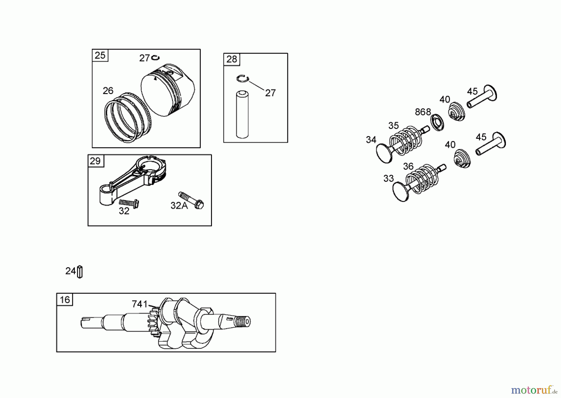 Toro Neu Mowers, Walk-Behind Seite 1 20056 - Toro Super Recycler Lawn Mower, 2005 (250000001-250999999) CRANKSHAFT ASSEMBLY BRIGGS AND STRATTON 125K02-0187-E1
