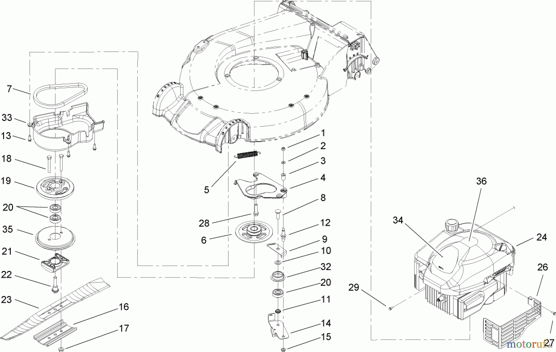  Toro Neu Mowers, Walk-Behind Seite 1 20056 - Toro Super Recycler Lawn Mower, 2006 (260000001-260999999) BBC ENGINE ASSEMBLY