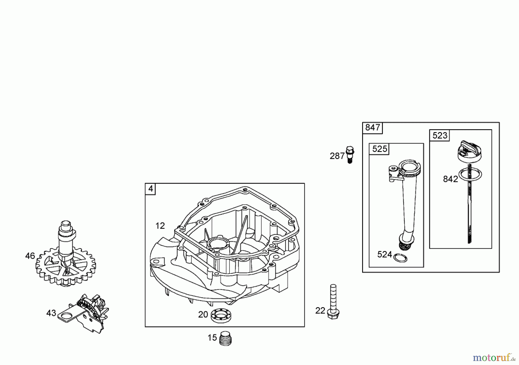  Toro Neu Mowers, Walk-Behind Seite 1 20058 - Toro Super Recycler Lawn Mower, 2006 (260000001-260999999) CRANKCASE ASSEMBLY BRIGGS AND STRATTON 125K07-0188-E1