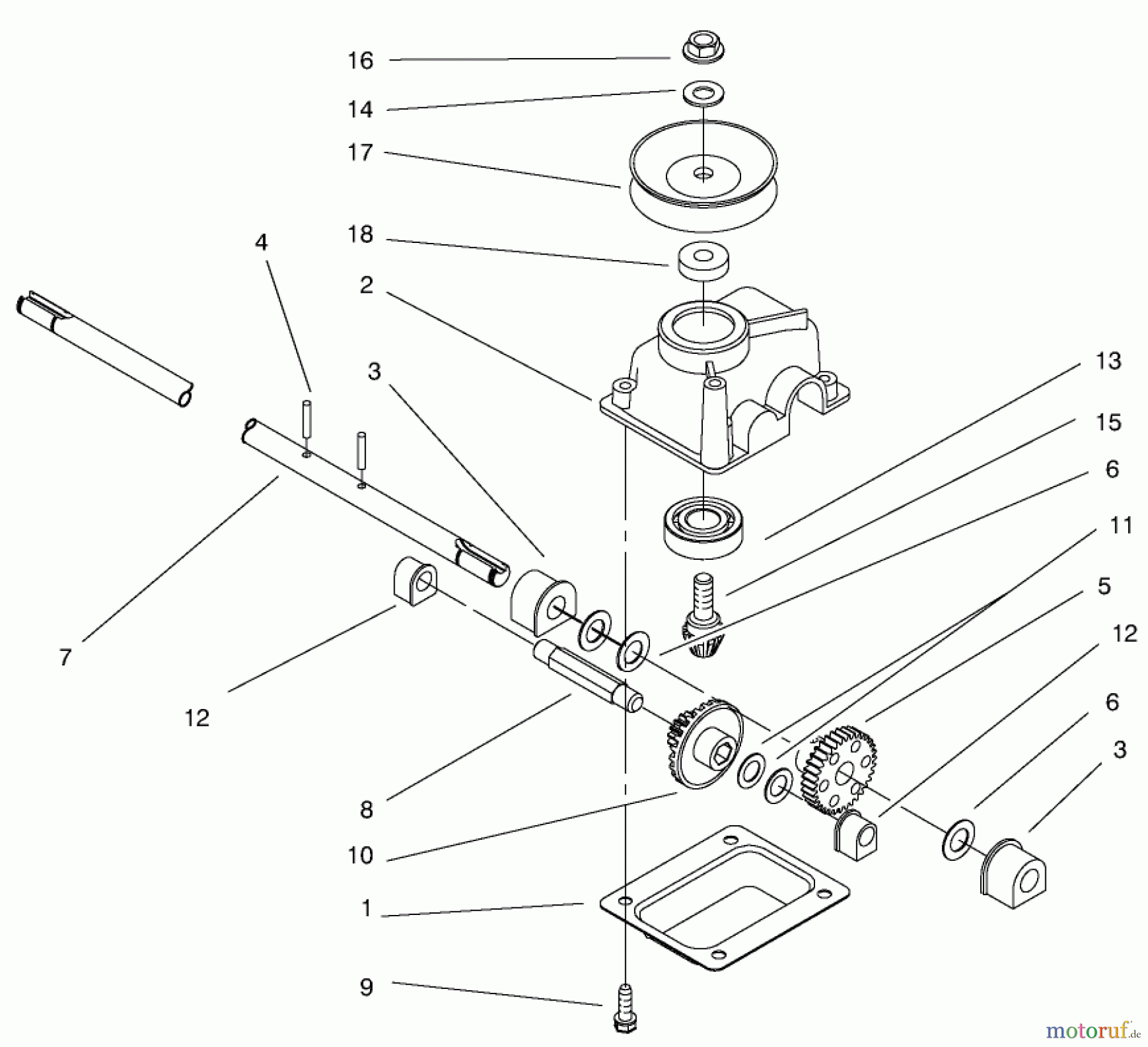  Toro Neu Mowers, Walk-Behind Seite 1 20060 - Toro Recycler Mower, 1999 (9900001-9999999) GEAR CASE ASSEMBLY