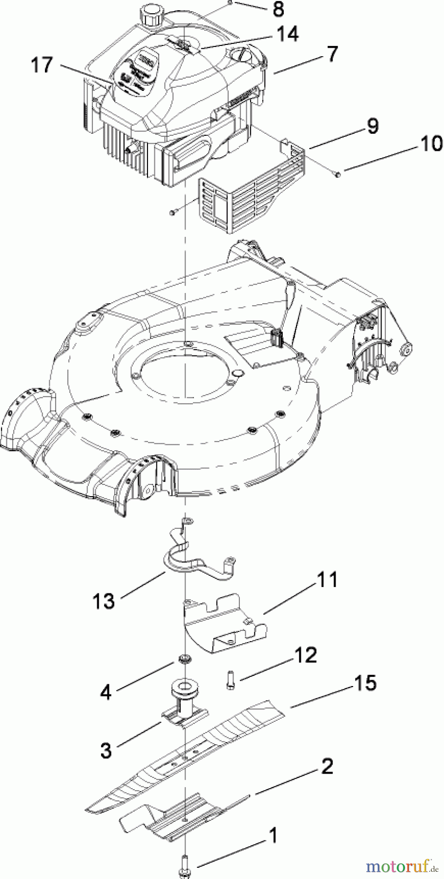 Toro Neu Mowers, Walk-Behind Seite 1 20091 - Toro Super Recycler Lawn Mower, 2008 (280000001-280999999) ENGINE ASSEMBLY