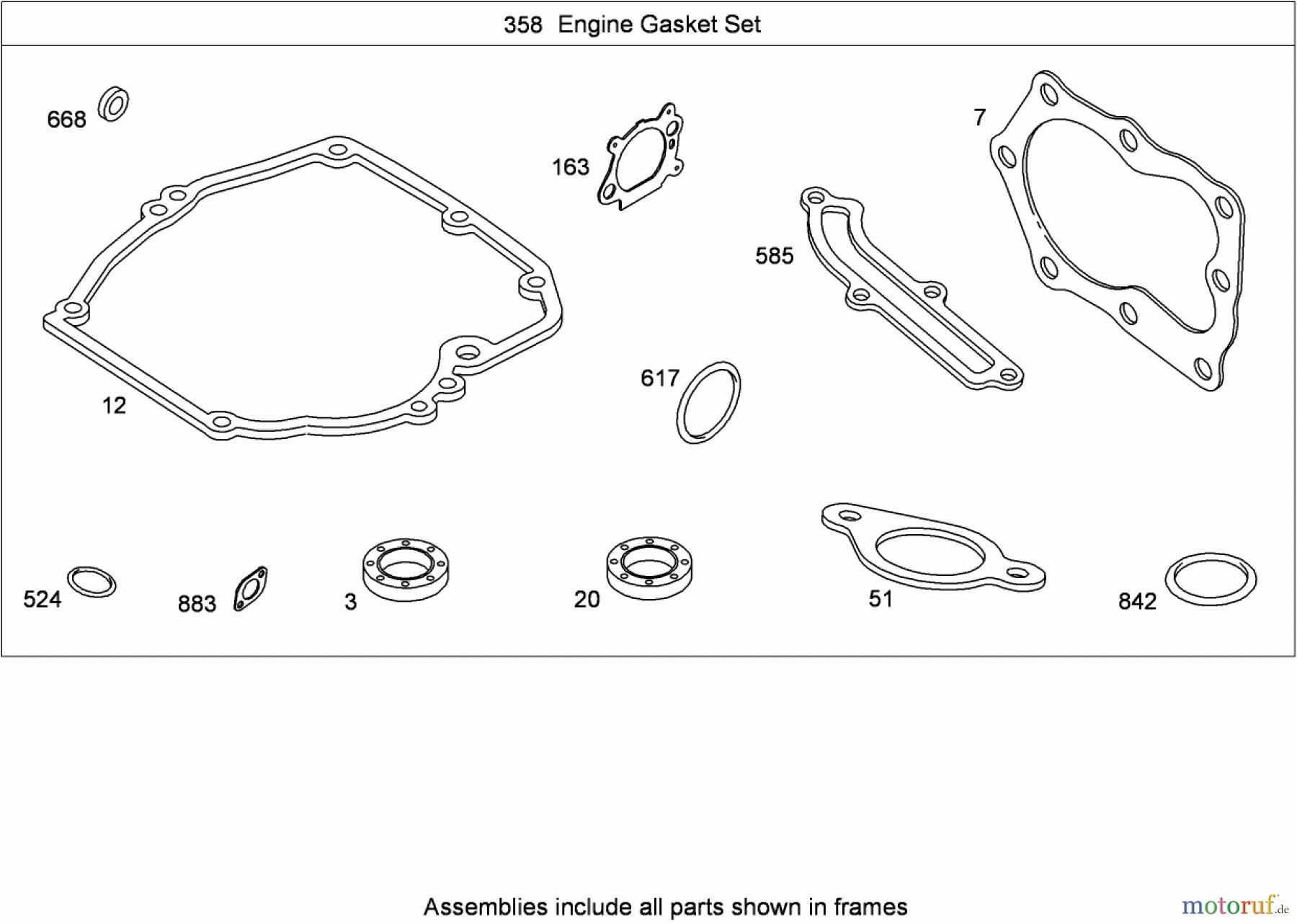  Toro Neu Mowers, Walk-Behind Seite 1 20095 - Toro Super Recycler Lawn Mower, 2008 (280000001-280999999) ENGINE GASKET SET BRIGGS AND STRATTON 126T07-0226-B1