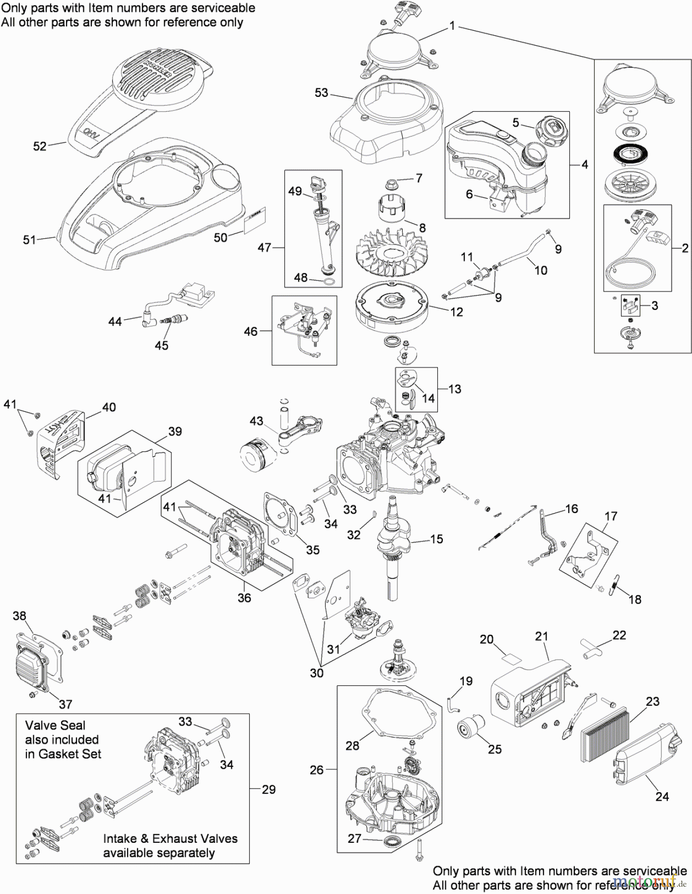  Toro Neu Mowers, Walk-Behind Seite 1 20099 - Toro Super Recycler Lawn Mower, 2008 (280000001-280999999) ENGINE ASSEMBLY KOHLER XT173-0003