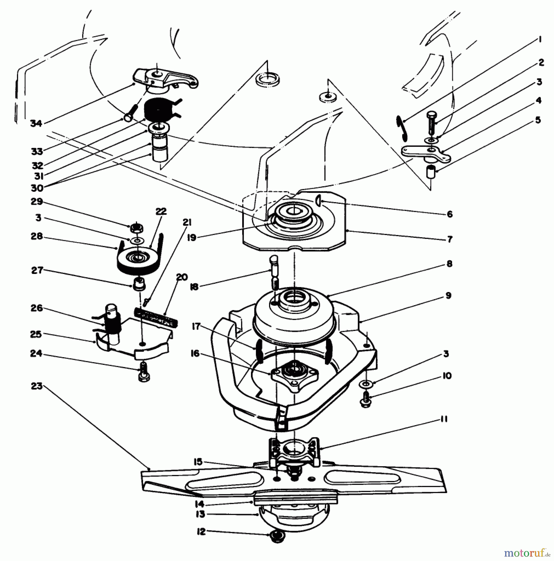  Toro Neu Mowers, Walk-Behind Seite 1 20106 - Toro Lawnmower, 1991 (1000001-1999999) BLADE BRAKE CLUTCH ASSEMBLY