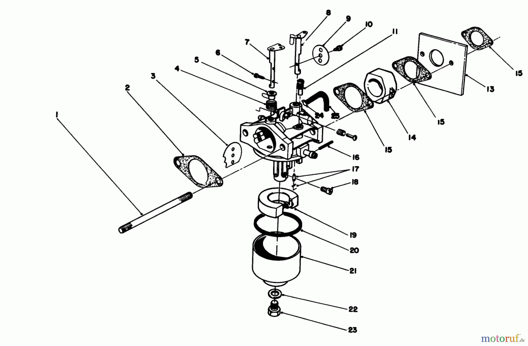  Toro Neu Mowers, Walk-Behind Seite 1 20106 - Toro Lawnmower, 1991 (1000001-1999999) CARBURETOR ASSEMBLY (ENGINE NO. 47PL0-2)