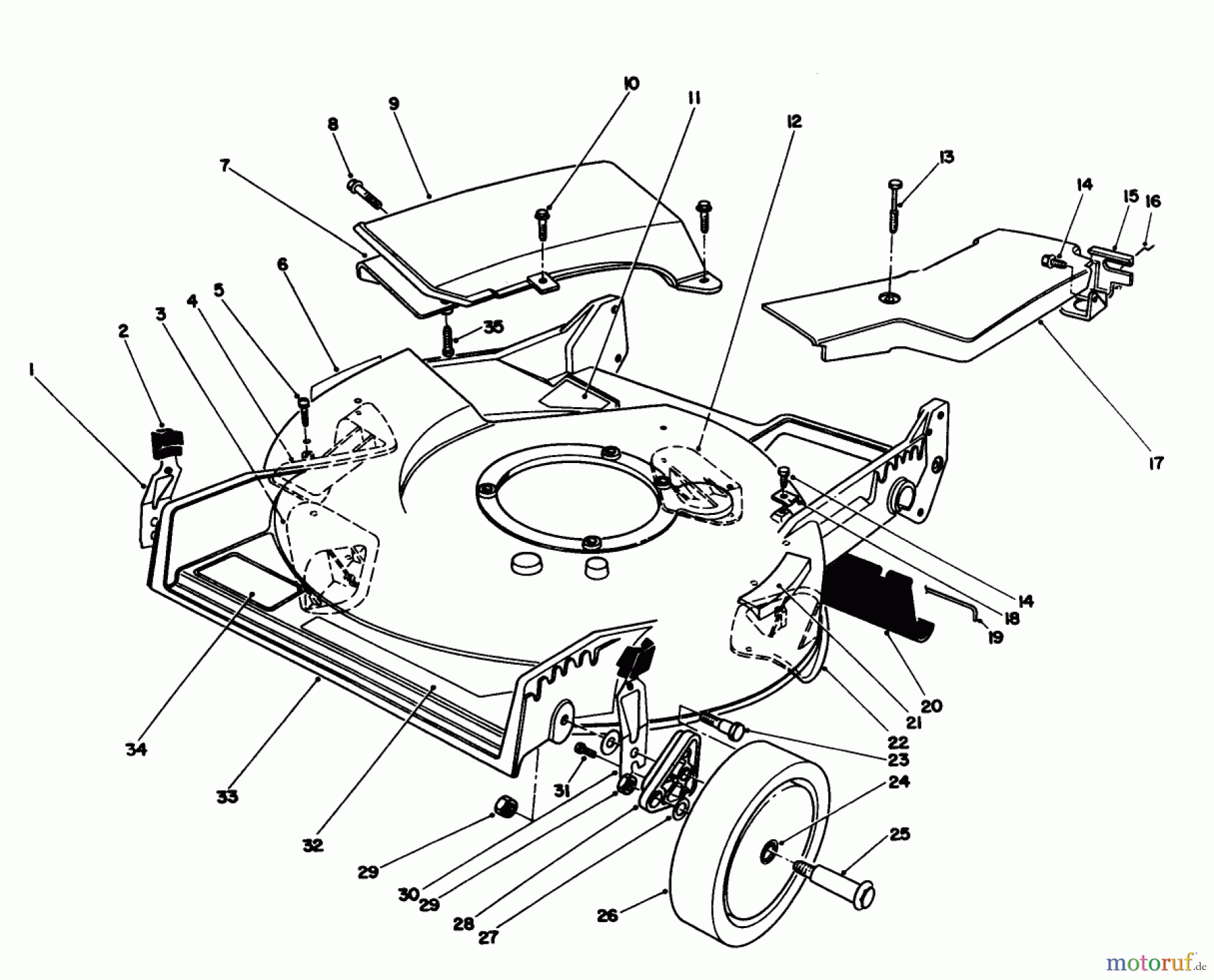  Toro Neu Mowers, Walk-Behind Seite 1 20107 - Toro Lawnmower, 1991 (1000001-1999999) HOUSING ASSEMBLY