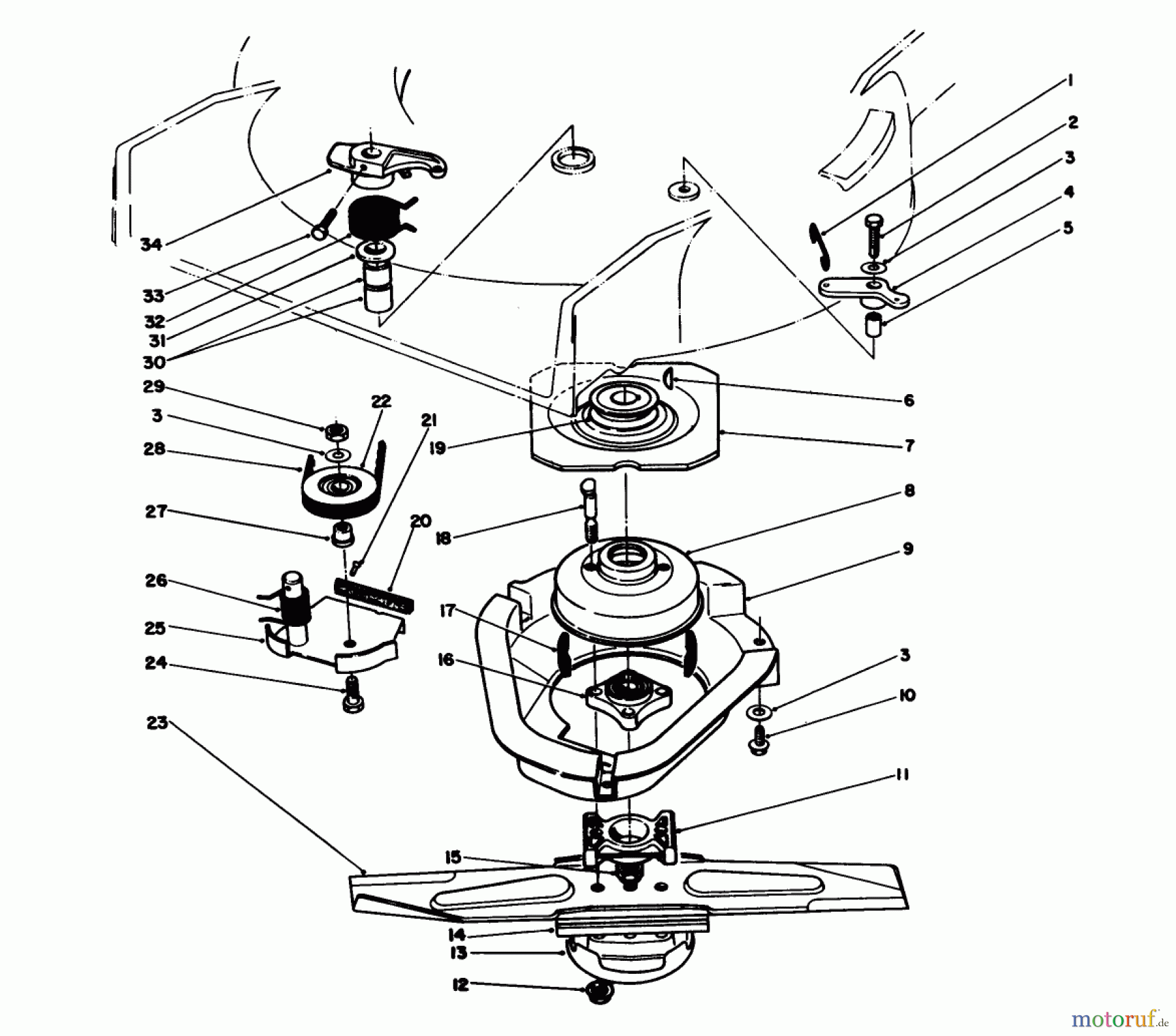  Toro Neu Mowers, Walk-Behind Seite 1 20107 - Toro Lawnmower, 1992 (2000001-2999999) BLADE BRAKE CLUTCH ASSEMBLY