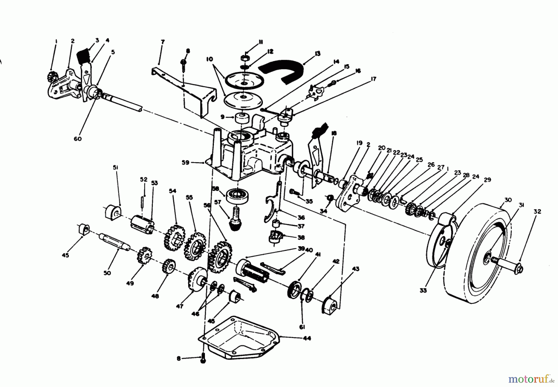  Toro Neu Mowers, Walk-Behind Seite 1 20107 - Toro Lawnmower, 1992 (2000001-2999999) GEAR CASE ASSEMBLY