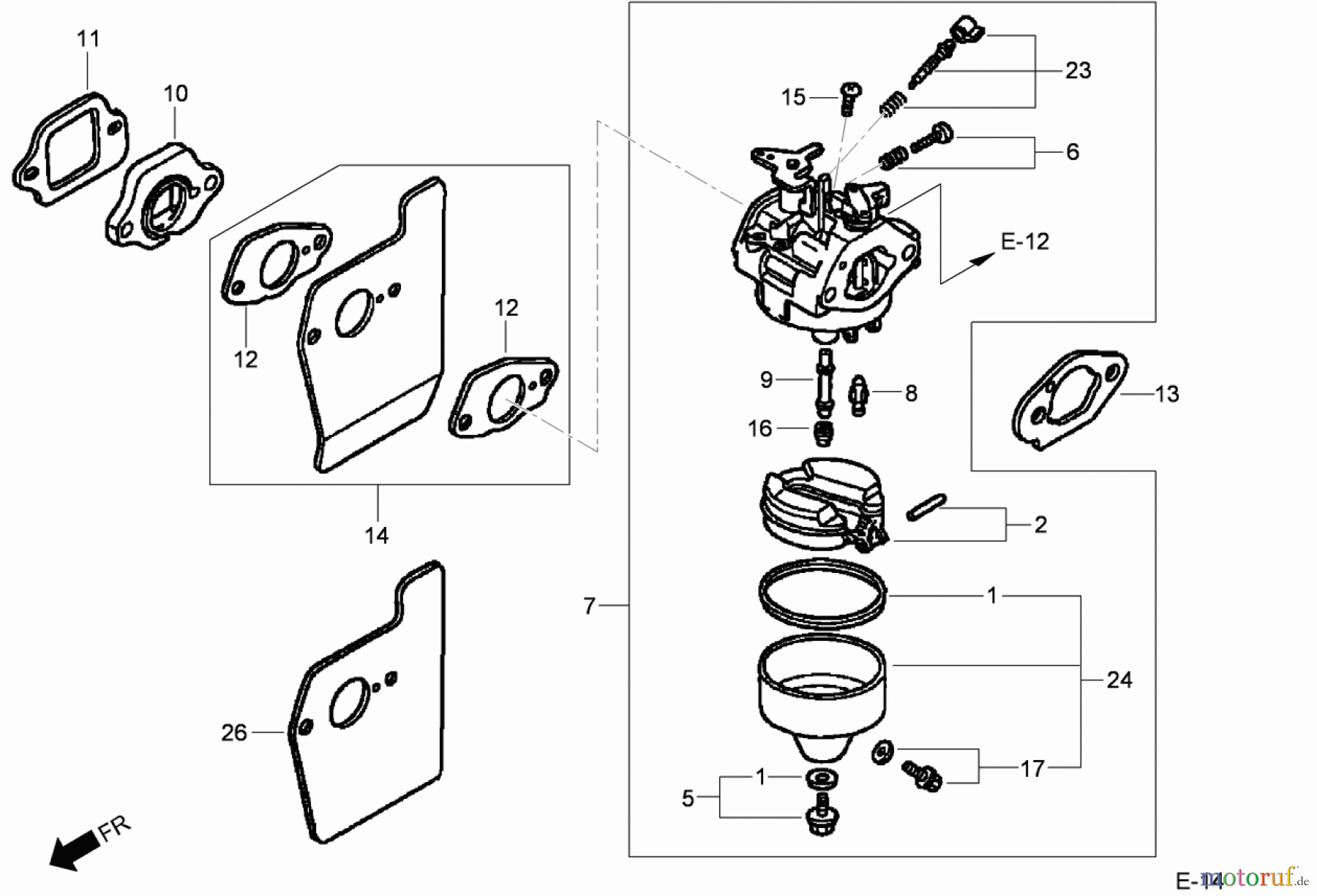 Toro Neu Mowers, Walk-Behind Seite 1 20194 - Toro Super Bagger Lawn Mower, 2009 (290000001-290999999) CARBURETOR ASSEMBLY HONDA GCV160A NBL1