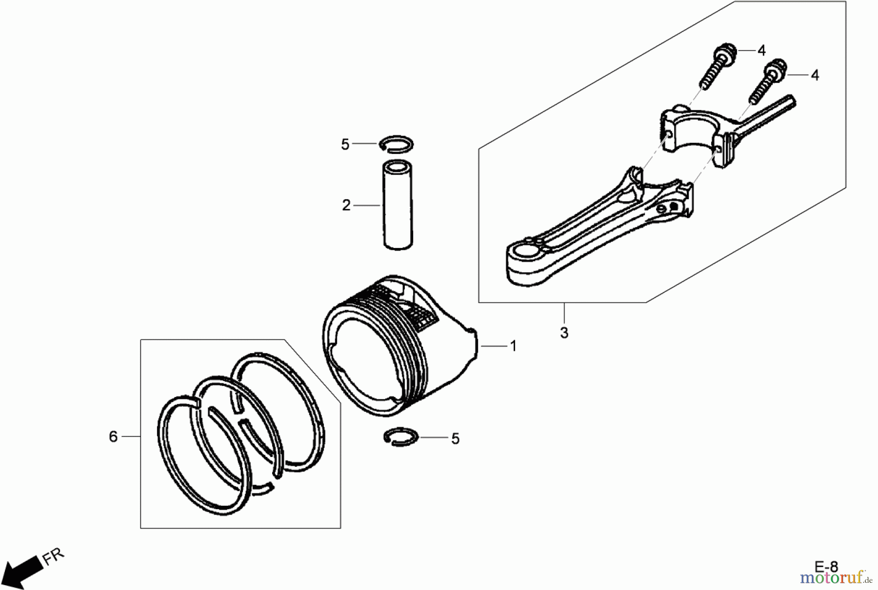  Toro Neu Mowers, Walk-Behind Seite 1 20194 - Toro Super Bagger Lawn Mower, 2009 (290000001-290999999) PISTON AND CONNECTING ROD ASSEMBLY HONDA GCV160A NBL1