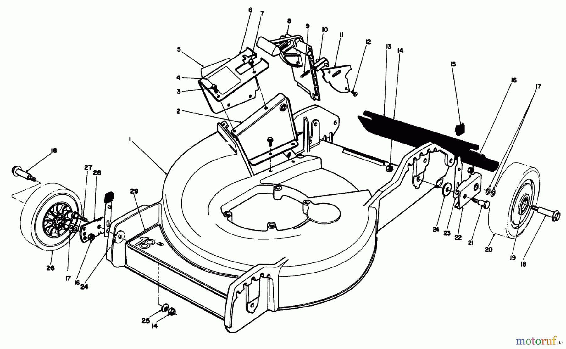  Toro Neu Mowers, Walk-Behind Seite 1 20212 - Toro Lawnmower, 1991 (1000001-1999999) HOUSING ASSEMBLY