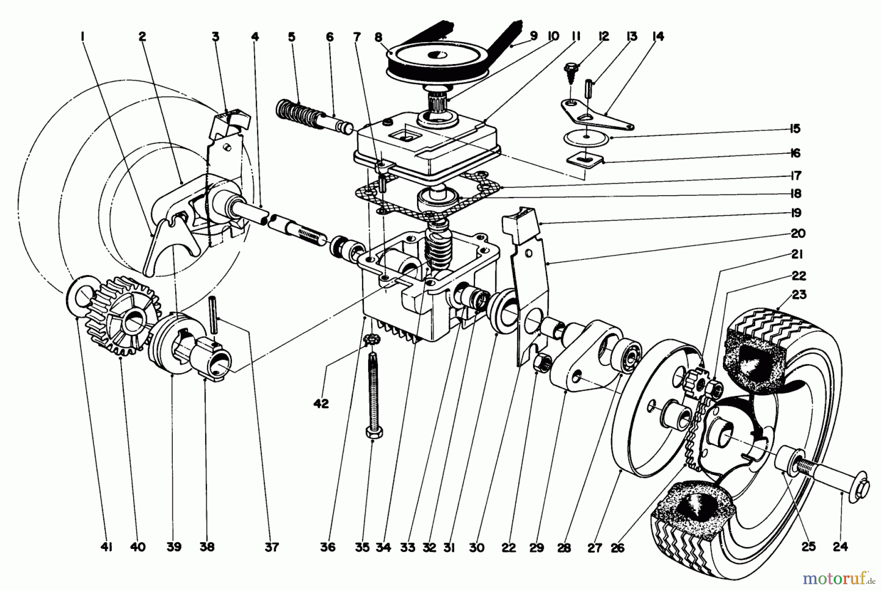 Toro Neu Mowers, Walk-Behind Seite 1 20227 - Toro Whirlwind Lawnmower, 1970 (0000001-0999999) GEAR CASE ASSEMBLY