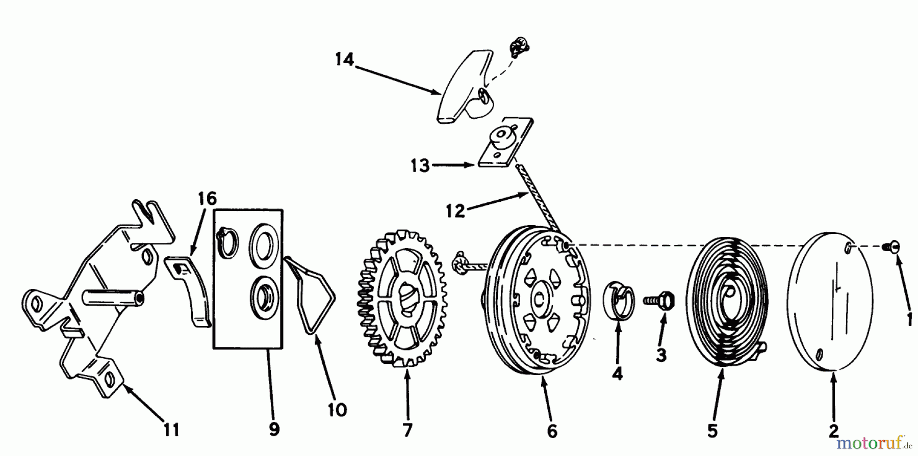  Toro Neu Mowers, Walk-Behind Seite 1 20227 - Toro Whirlwind Lawnmower, 1970 (0000001-0999999) REWIND STARTER NO. 590450A