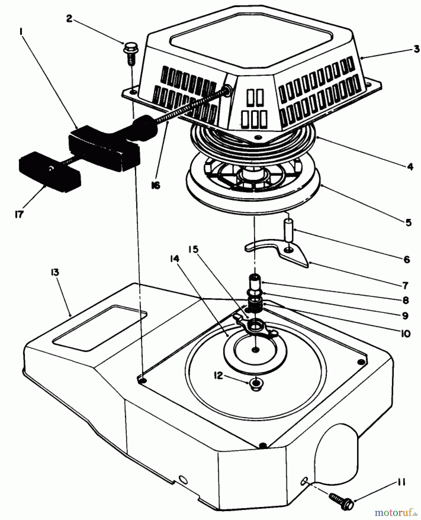  Toro Neu Mowers, Walk-Behind Seite 1 20320 - Toro Lawnmower, 1992 (2000001-2999999) RECOIL ASSEMBLY (MODEL NO. VML0-2)