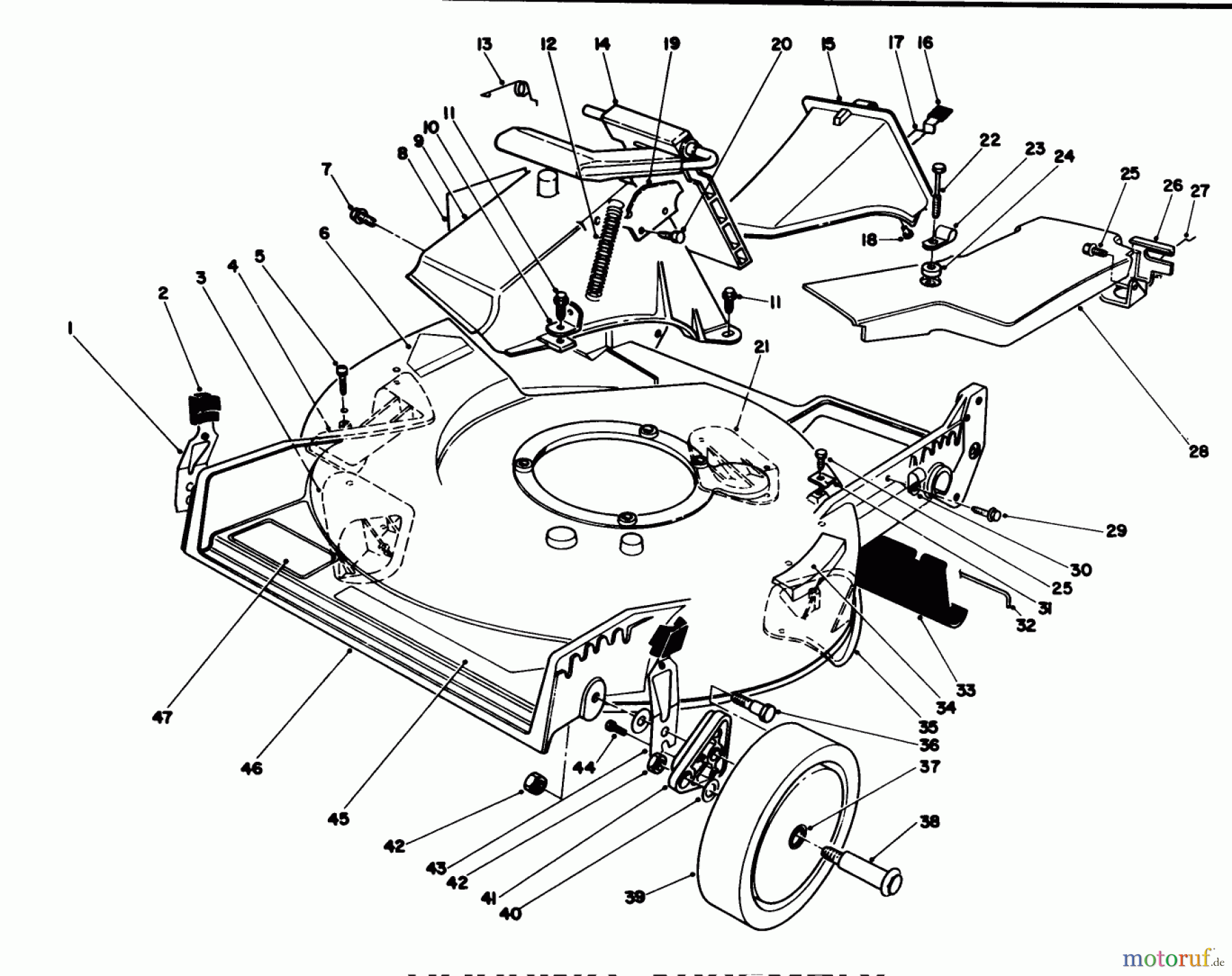 Toro Neu Mowers, Walk-Behind Seite 1 20325 - Toro Lawnmower, 1992 (2000001-2999999) HOUSING ASSEMBLY