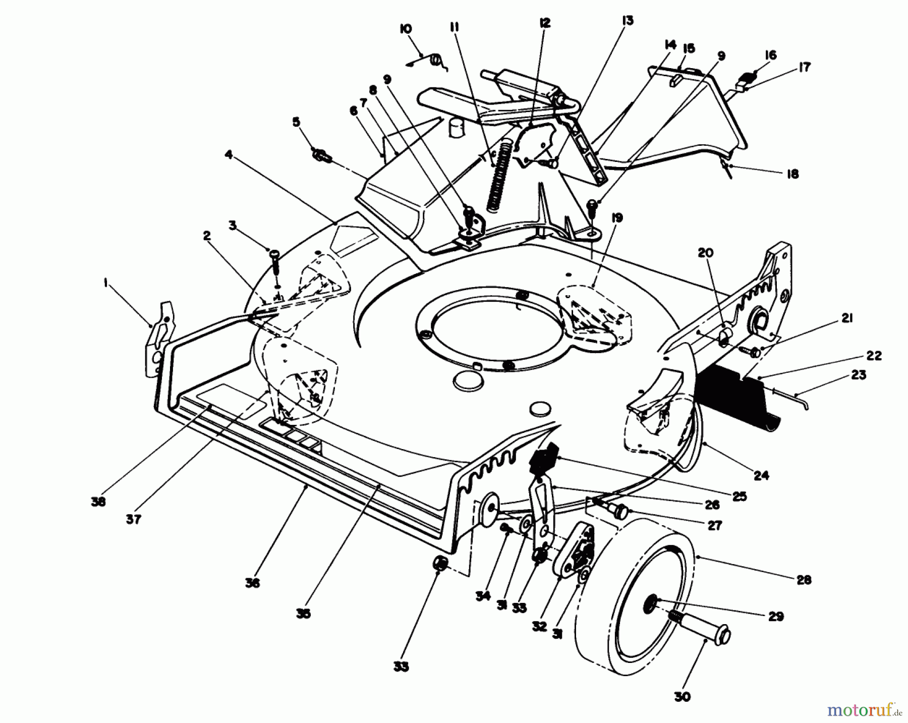  Toro Neu Mowers, Walk-Behind Seite 1 20326 - Toro Lawnmower, 1992 (2000001-2999999) HOUSING ASSEMBLY